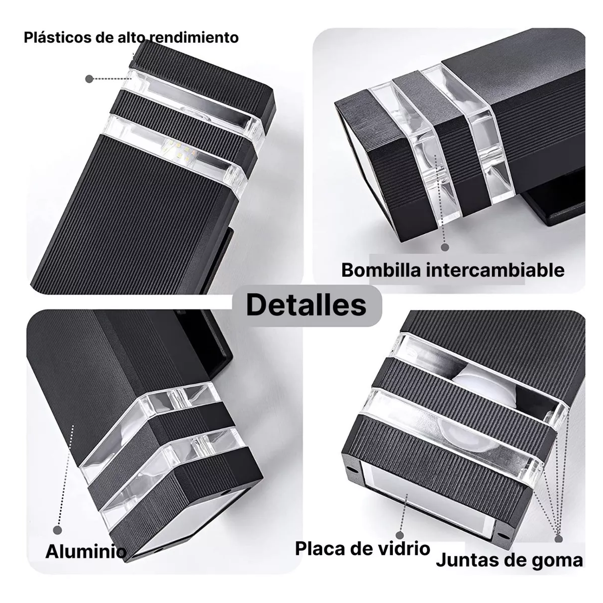 Lámpara De Pared Exterior Led 5w 3000k Ip65 Impermeable