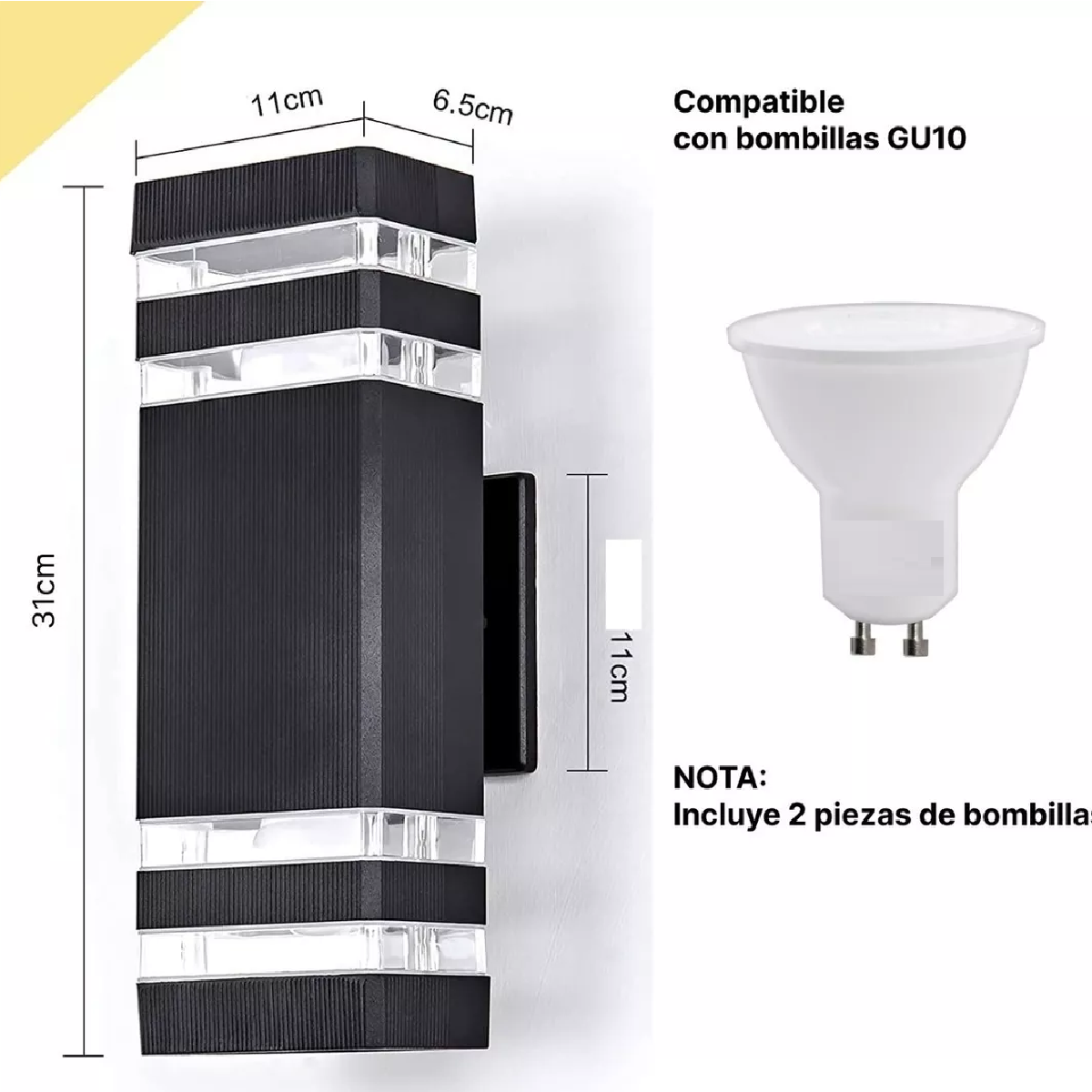 Lámpara De Pared Exterior Led 5w 3000k Ip65 Impermeable