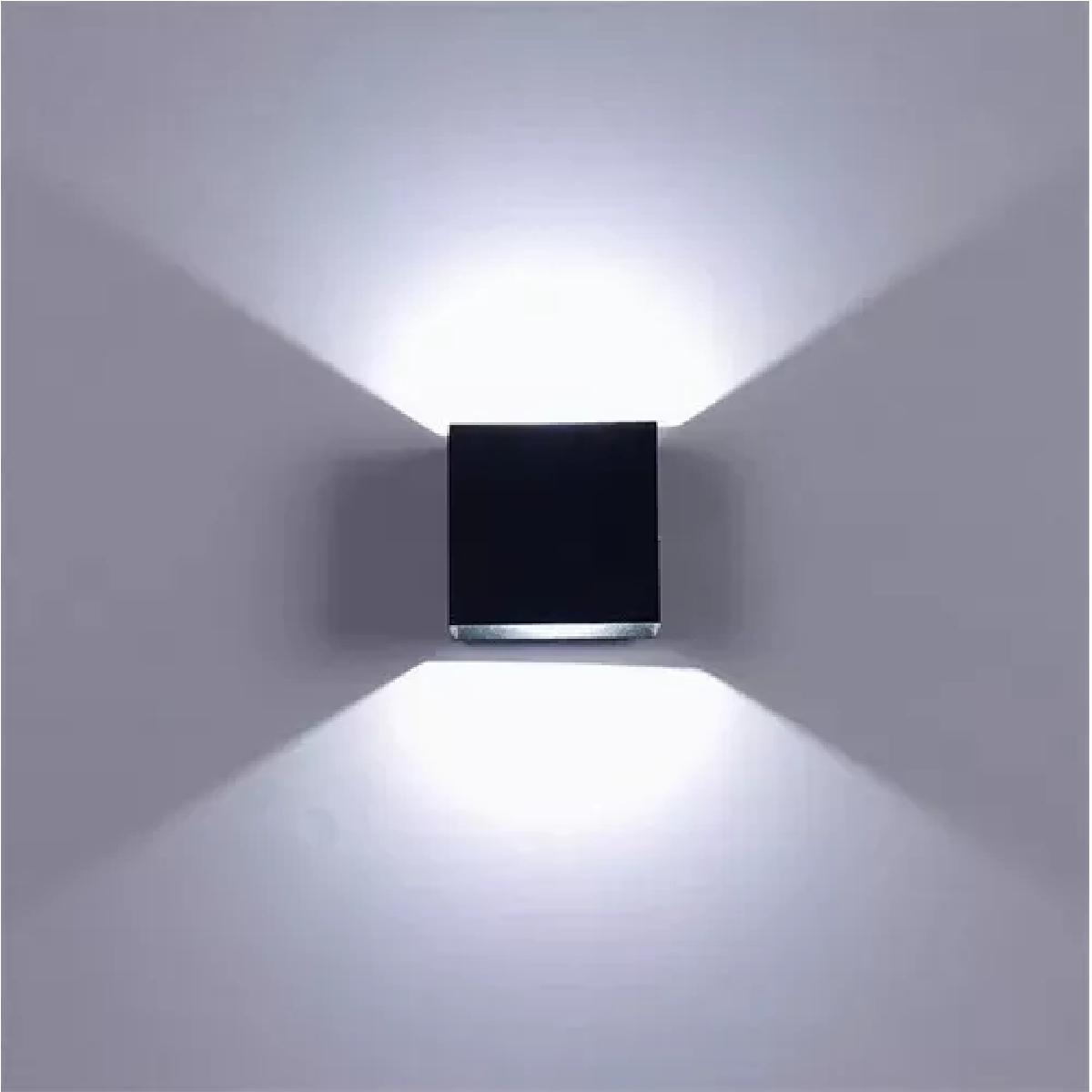Lámpara De Pared Led De 12w Foco Flotante Moderno Negro + Luz Blanca