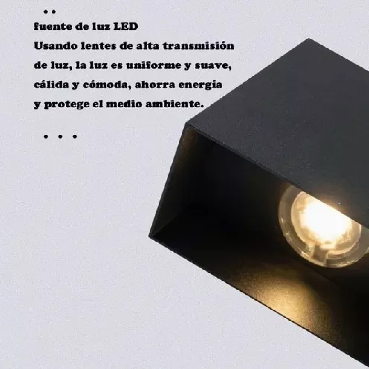 Lámpara De Pared Led De 12w Foco Flotante Moderno Negro + Luz Blanca