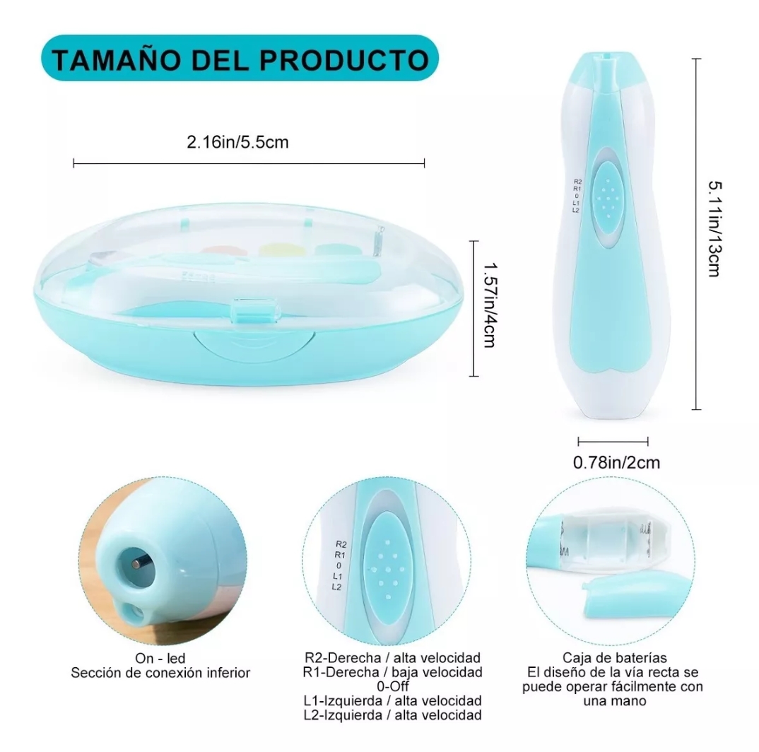 Lima De Uñas Bebe Eléctrico Corta Cortaúñas Pulido