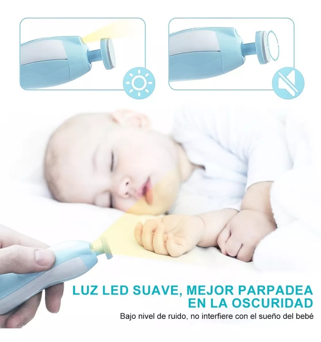 Lima De Uñas Bebe Eléctrico Corta Cortaúñas Pulido