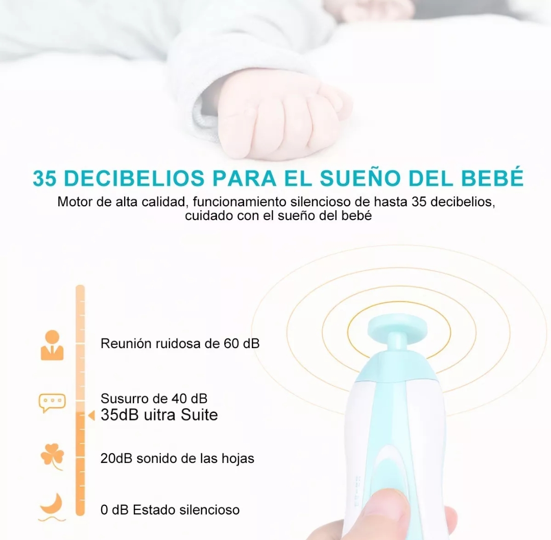 Lima De Uñas Bebe Eléctrico Corta Cortaúñas Pulido