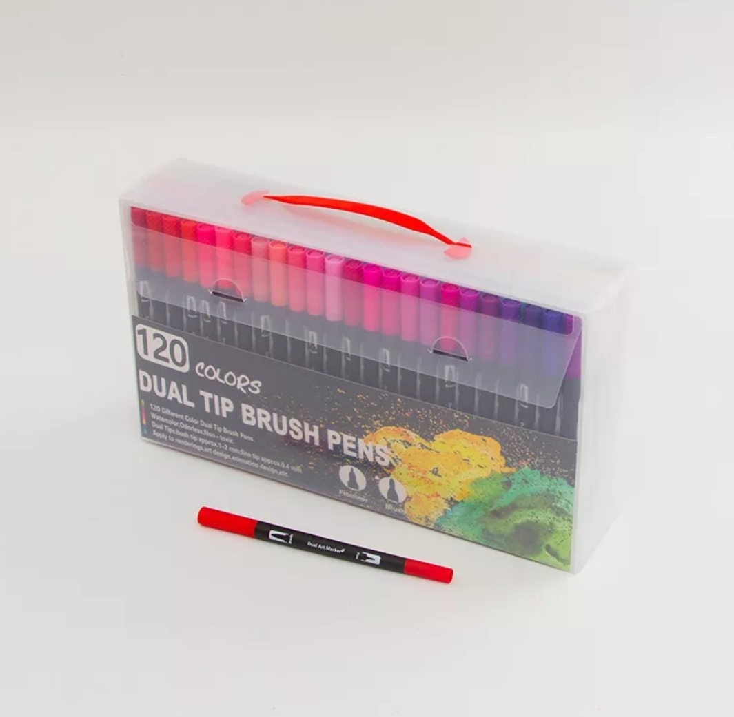 120 Colores Marcadores Plumones Punta De Pincel Dual Brush