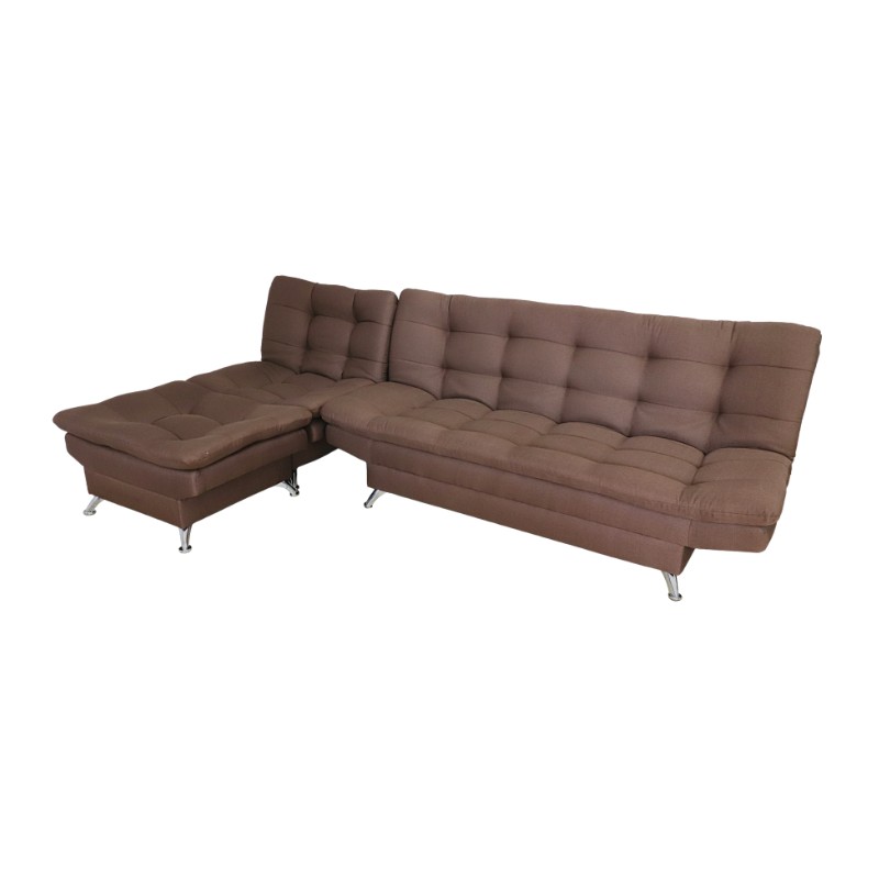 Sala Esquinera Moderna Chocolate Sofá Sillón y Taburete Florencia