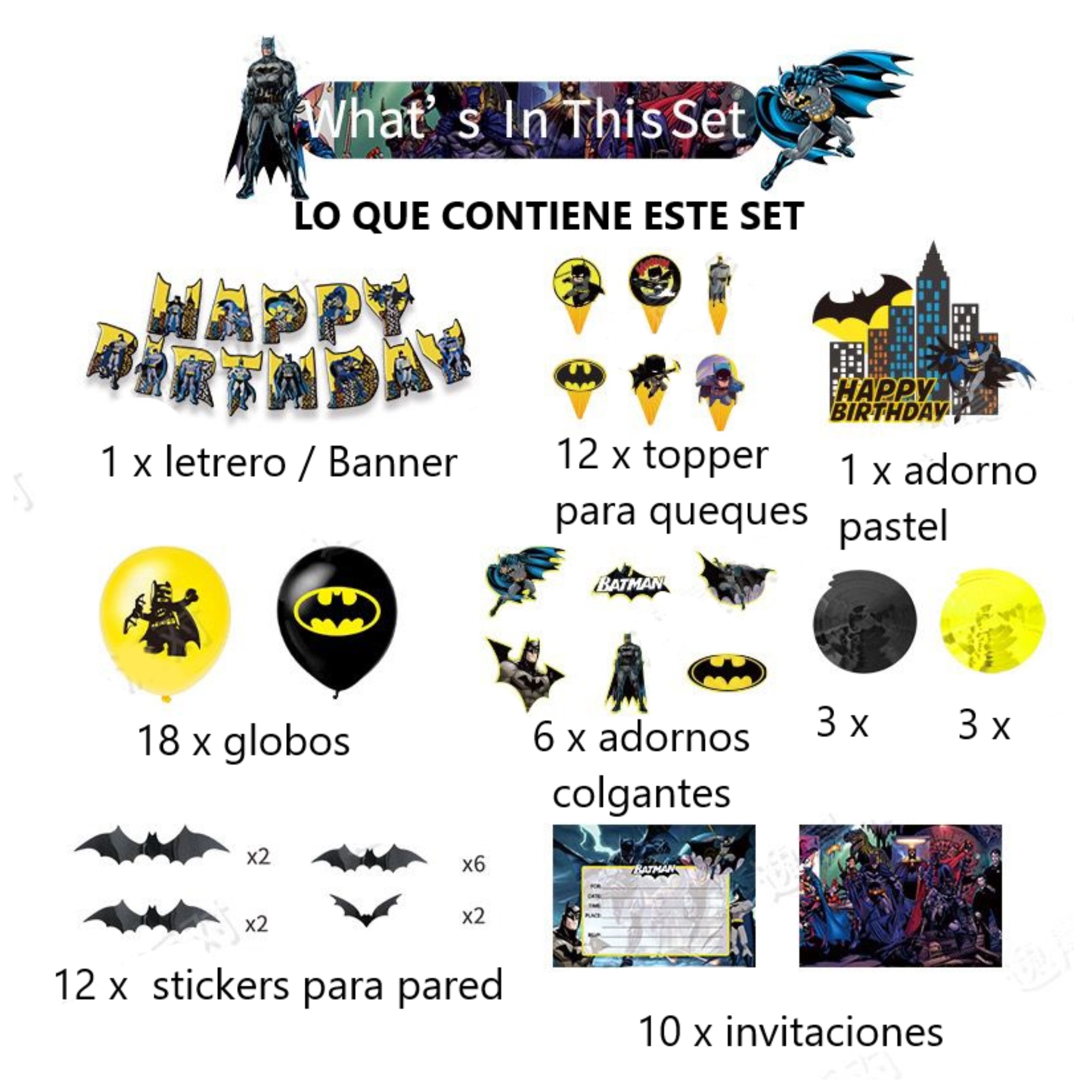 Globos De Cumpleaños Decoración Kit De Fiesta BATMAN