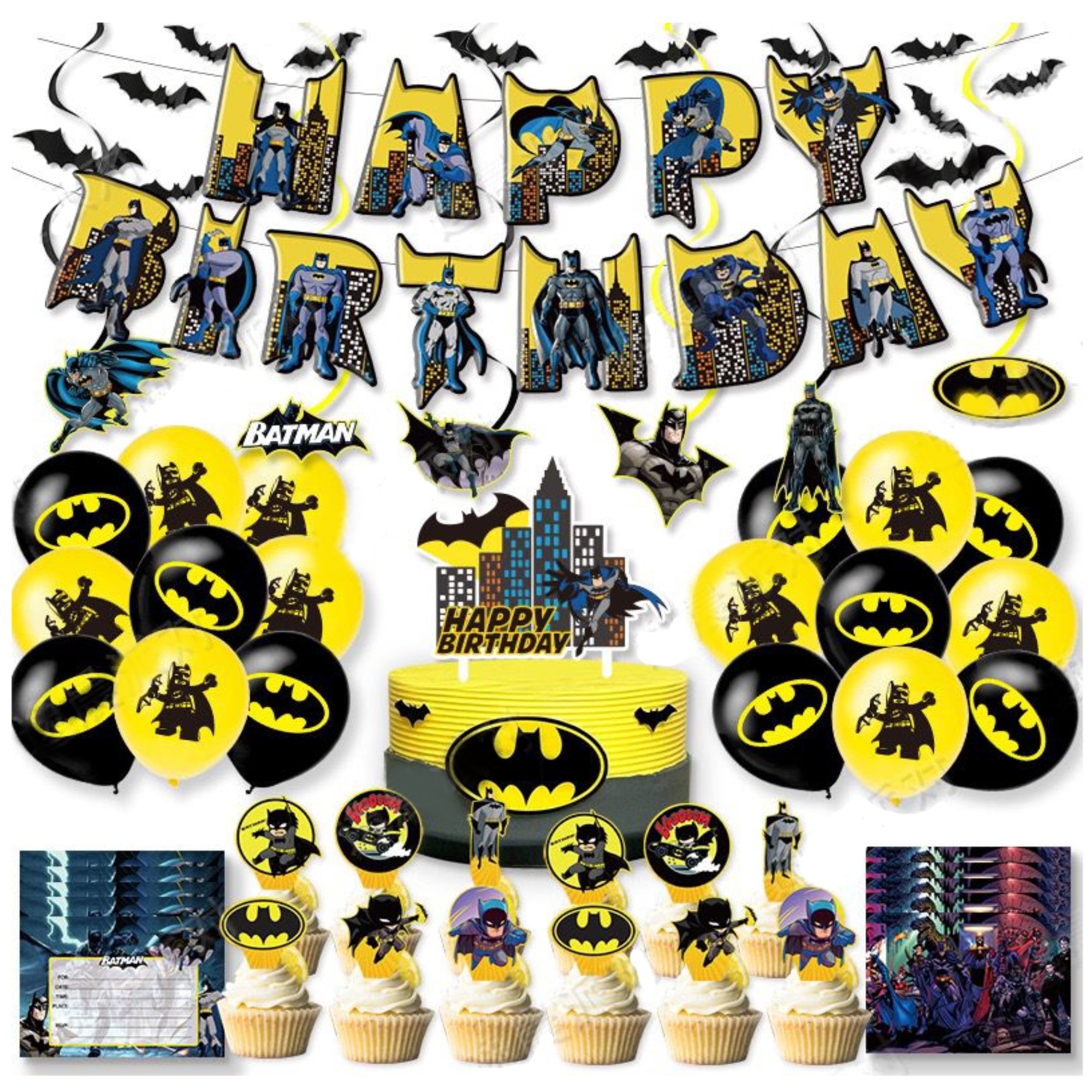 Globos De Cumpleaños Decoración Kit De Fiesta BATMAN