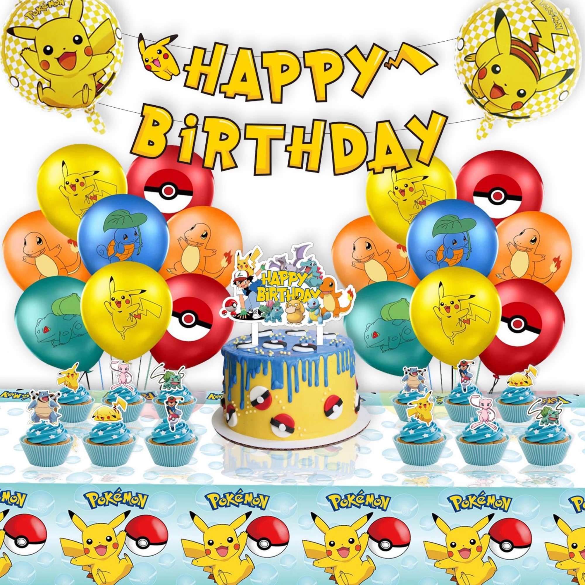 Globos De Cumpleaños Decoración Kit De Fiesta PIKACHU