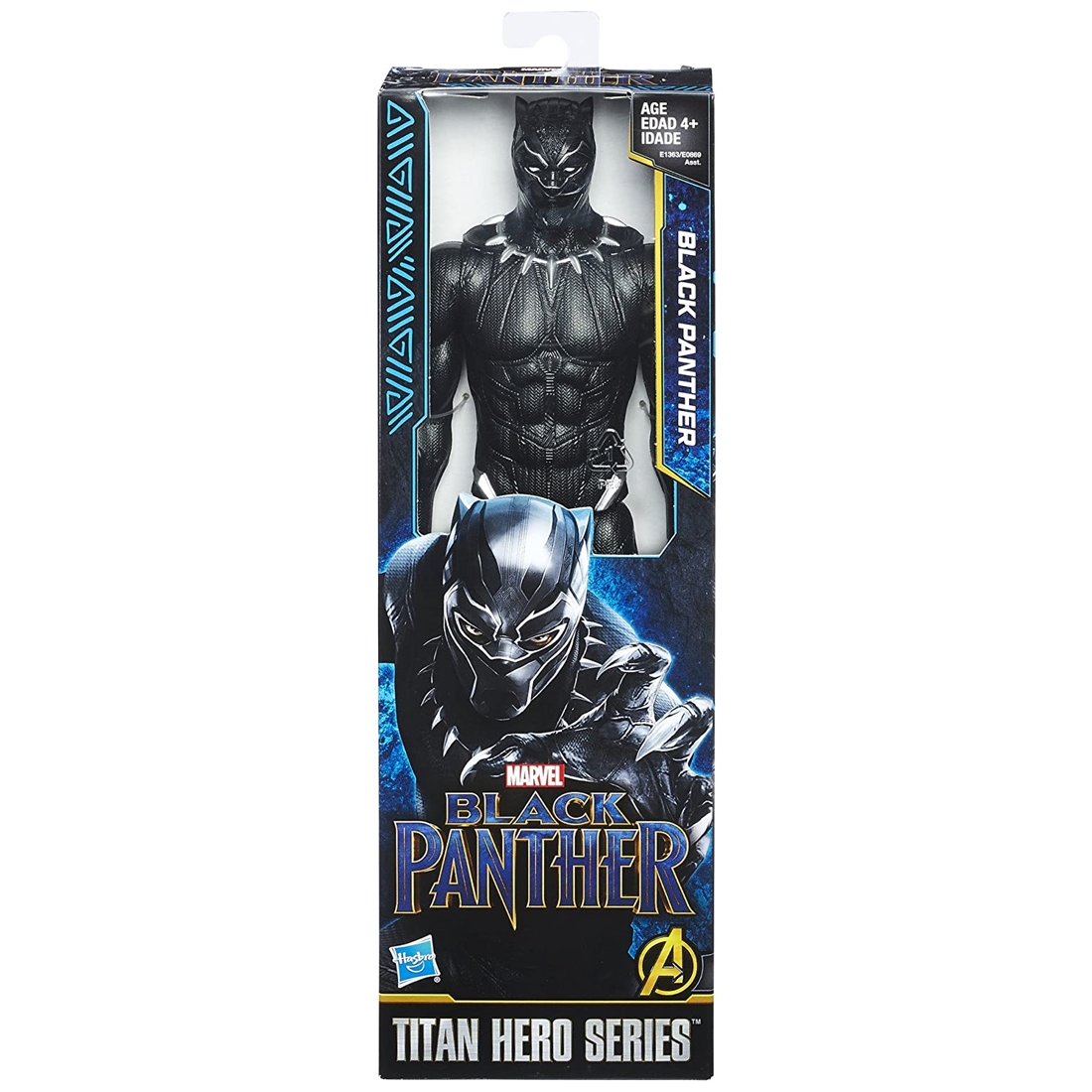 Figura Super Hereo Avengers Pantera Negra Black Panther Vengadores E1363 Hasbro