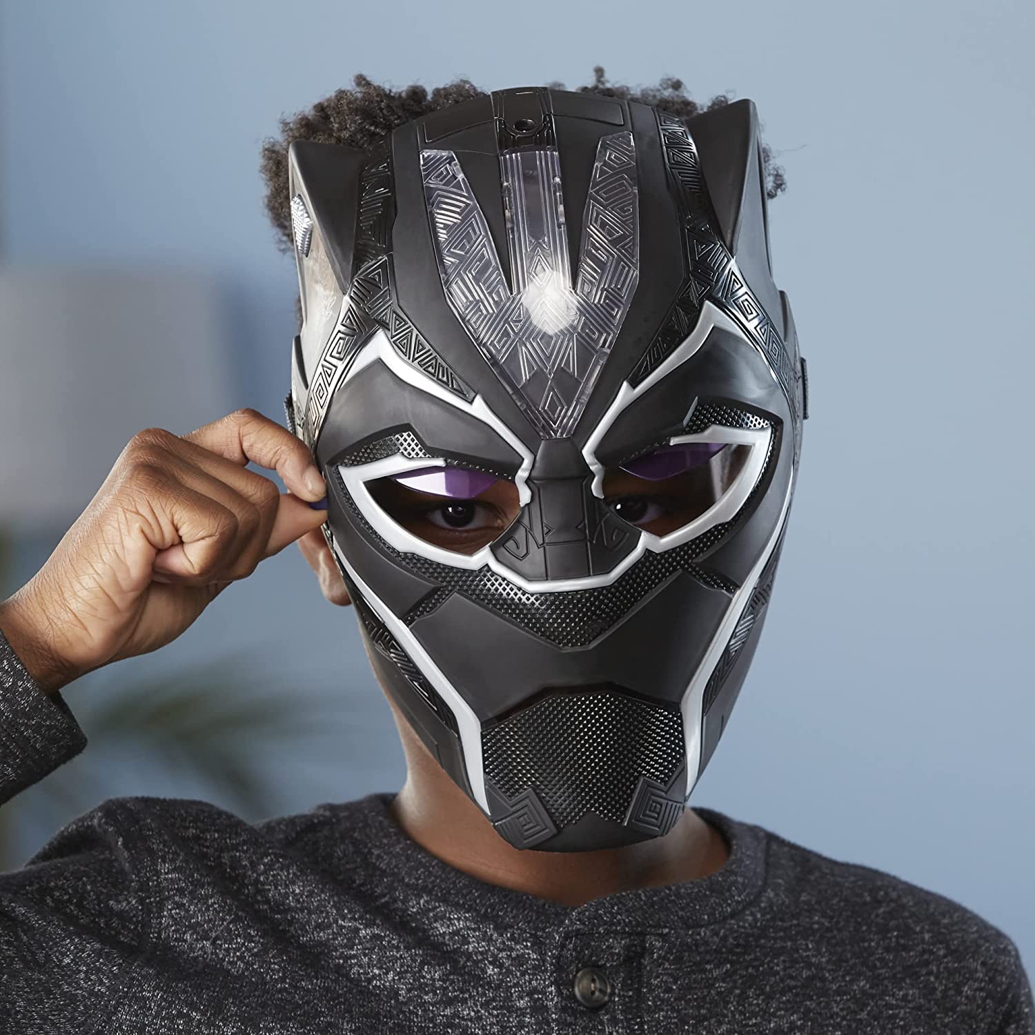Mascara De Poder Luminosa Vibranium Black Panther Pantera Negra F5888 Hasbro