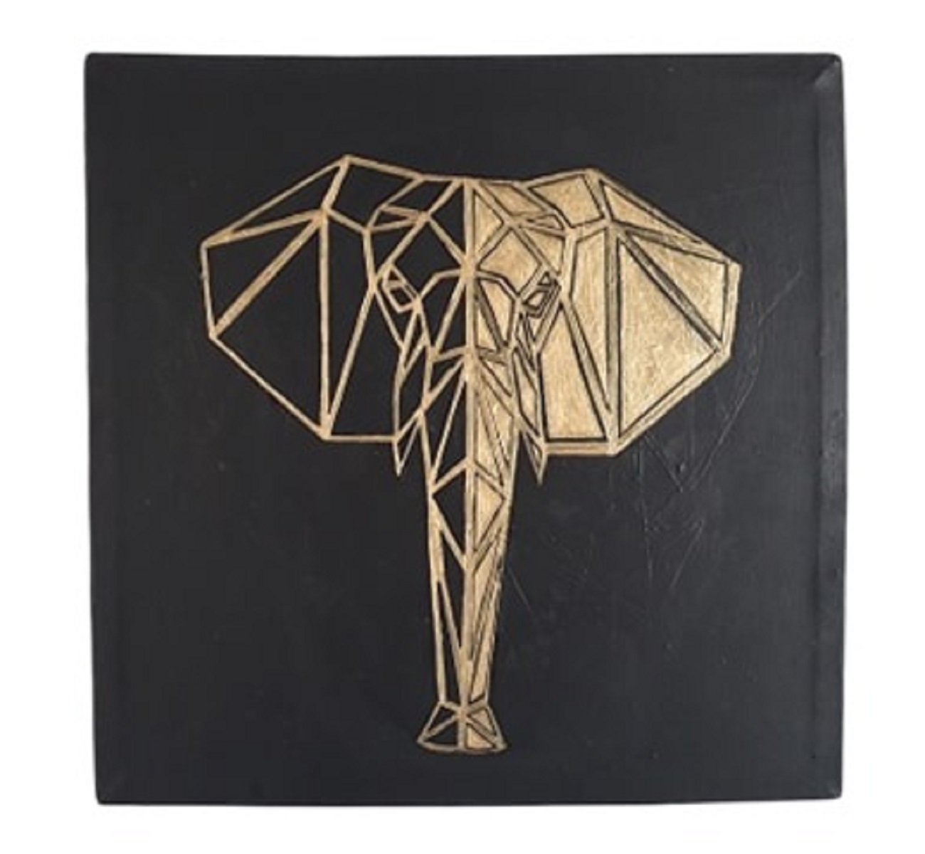 Cuadro decorativo pintado a mano Galería Oneris ELEFANTE GEOMETRICO 50x50