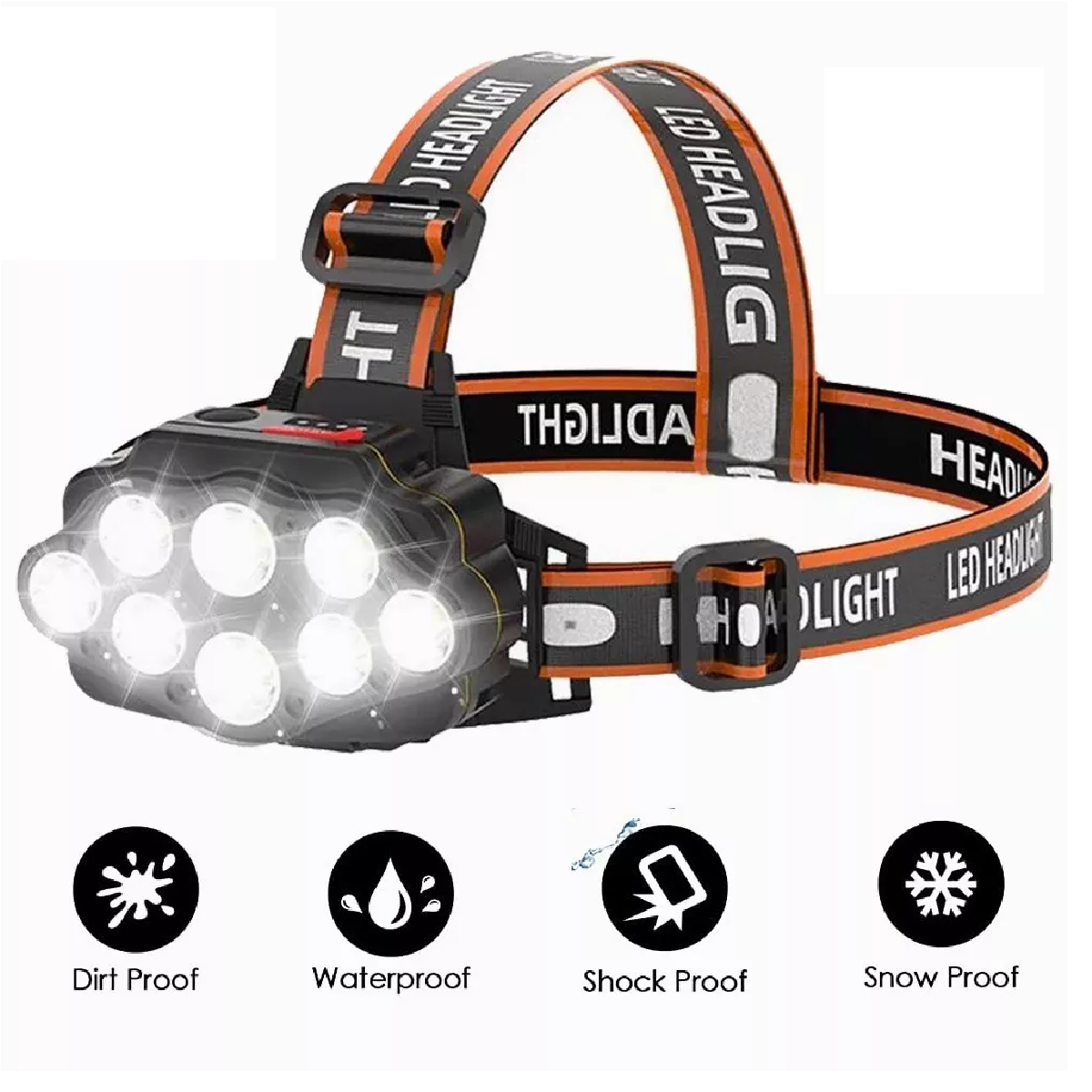 Lampara Cabeza Recargable 13000lúmenes Linterna Frontal Led