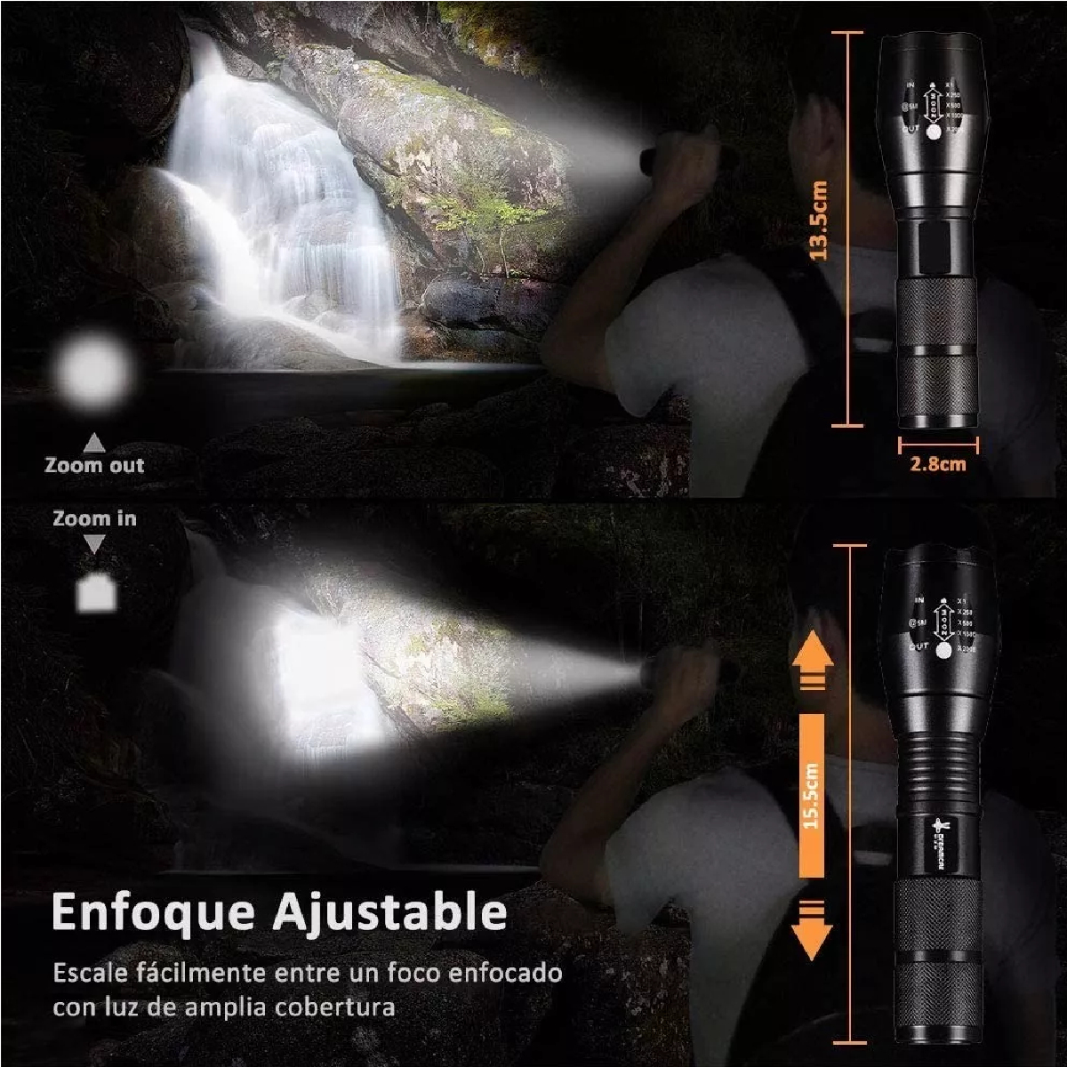 Lampara Táctica 3000 Lumens Cree Led T6 Recargable