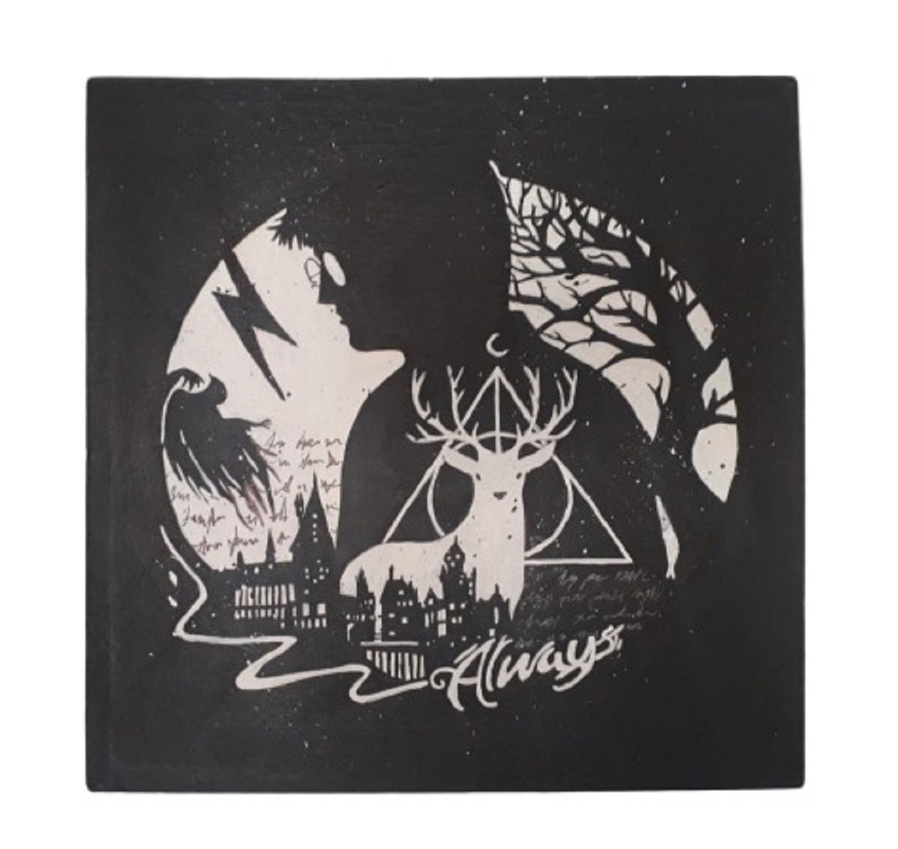 Cuadro decorativo pintado a mano Galería Oneris HARRY POTTER ALWAYS 70x70