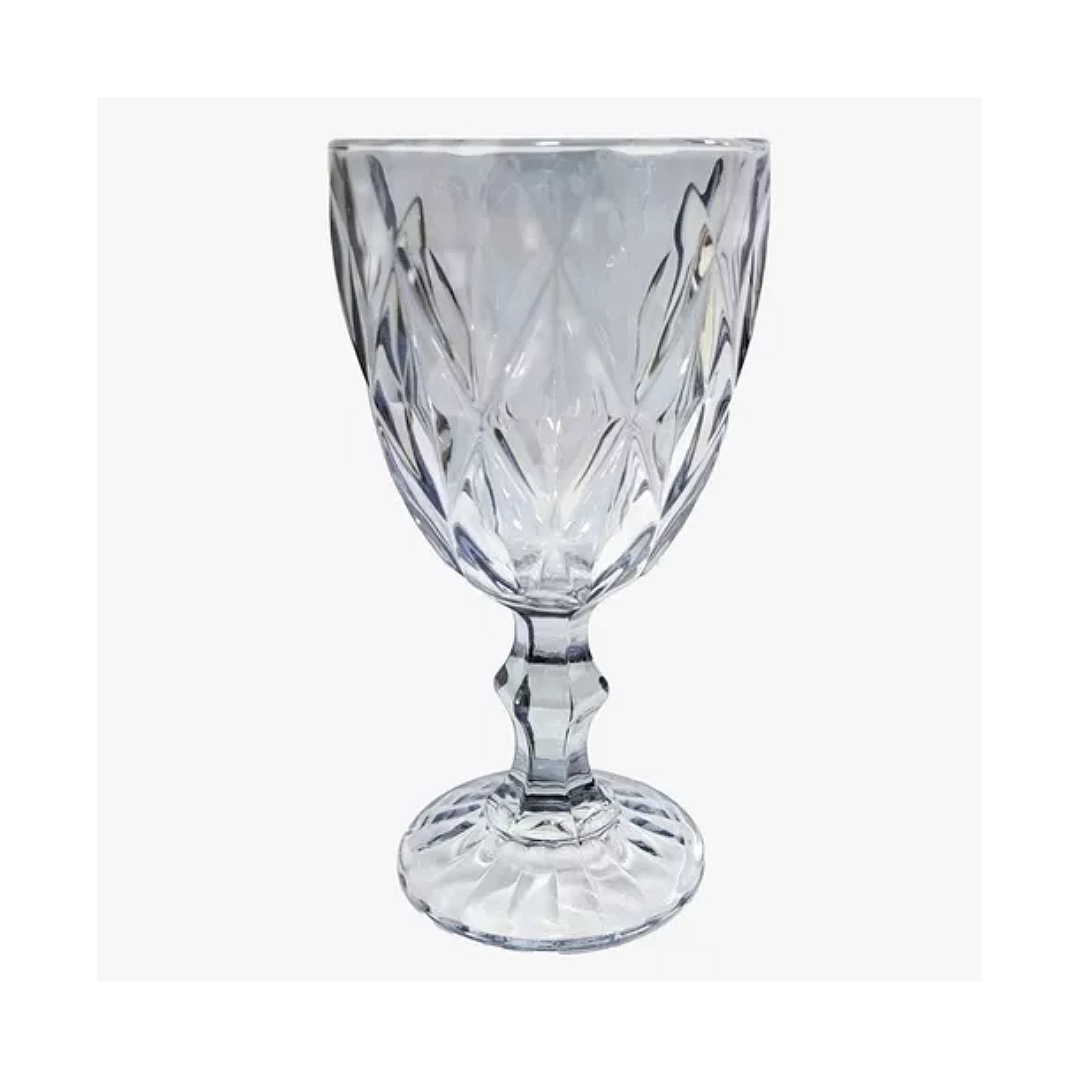 Juego 6 Copas Vino Agua Cristal Labrado Vidrio Elegante 300m