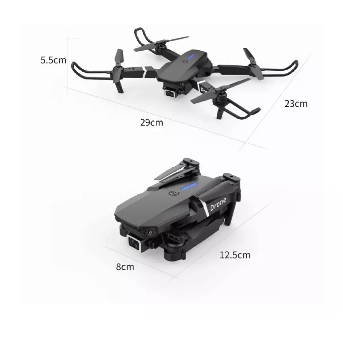 Control Remoto Drone Con Par Cámara 4k Quadcopter 2batería