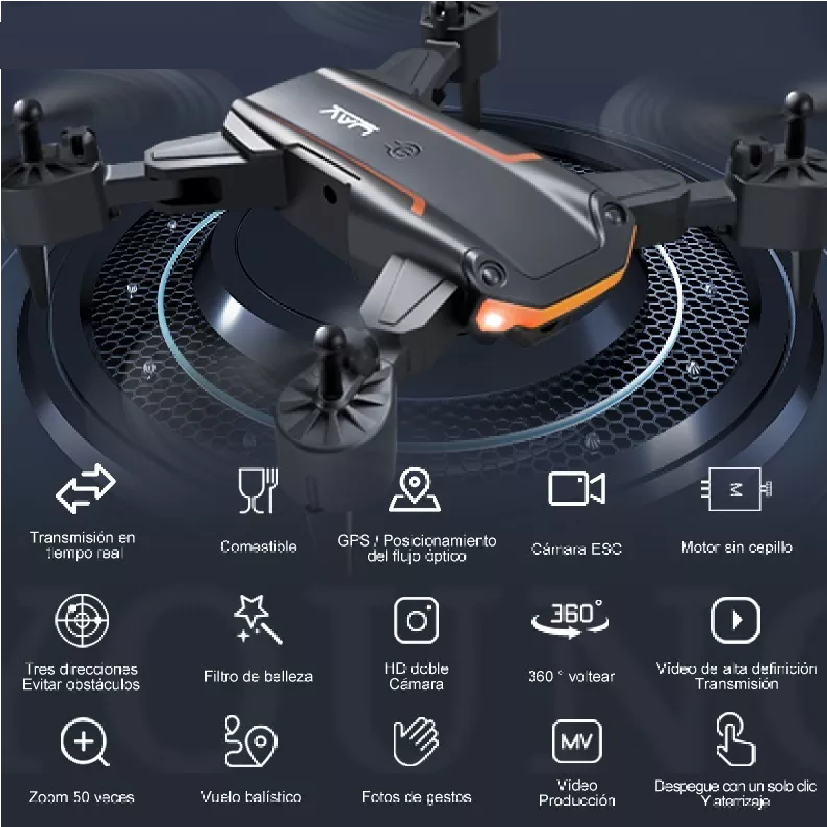 Mini Drone Con Cámara Hd 4 Baterías Y Caja De Bolso De Mano