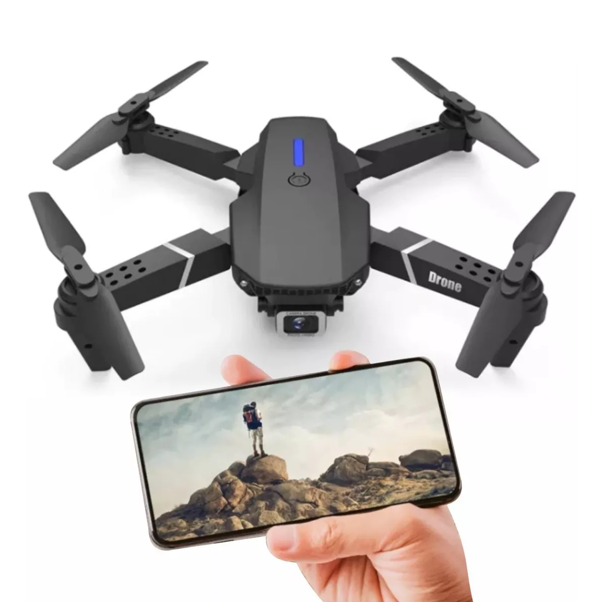 Drone Mini Cámara 1080p Estuche Control Remoto Wifi Luz Led