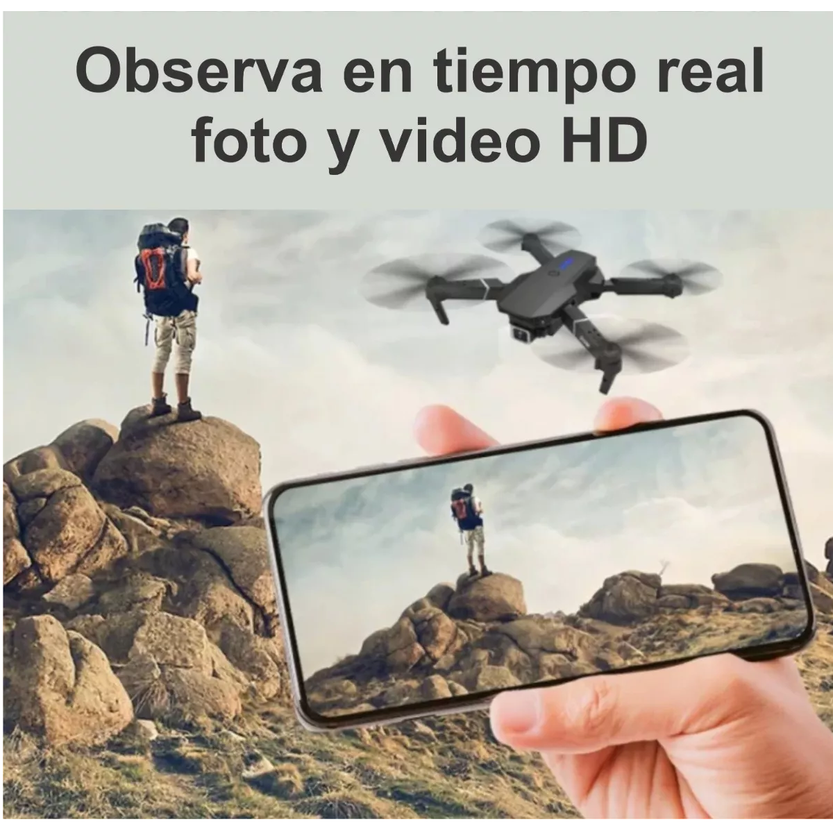 Drone Mini Cámara 1080p Estuche Control Remoto Wifi Luz Led