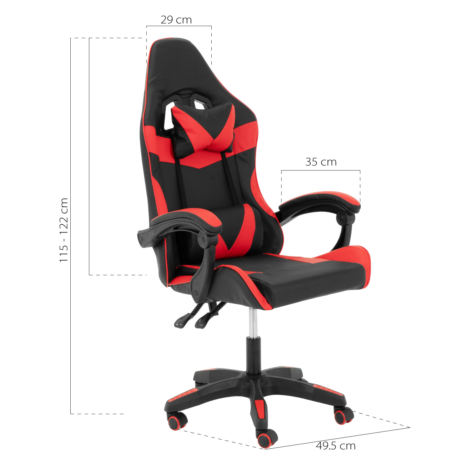Silla Gamer con Respaldo Ergonómico y Asiento reclibnable, Cojin Lumbar para Computadora Pc