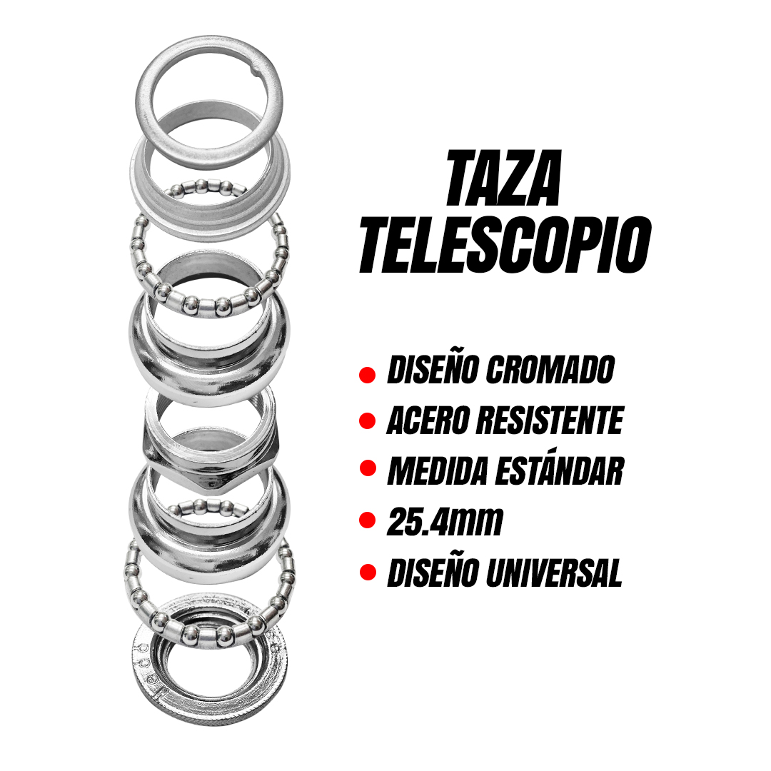 Juego De Tazas Telescopio Bicicleta Cromadas