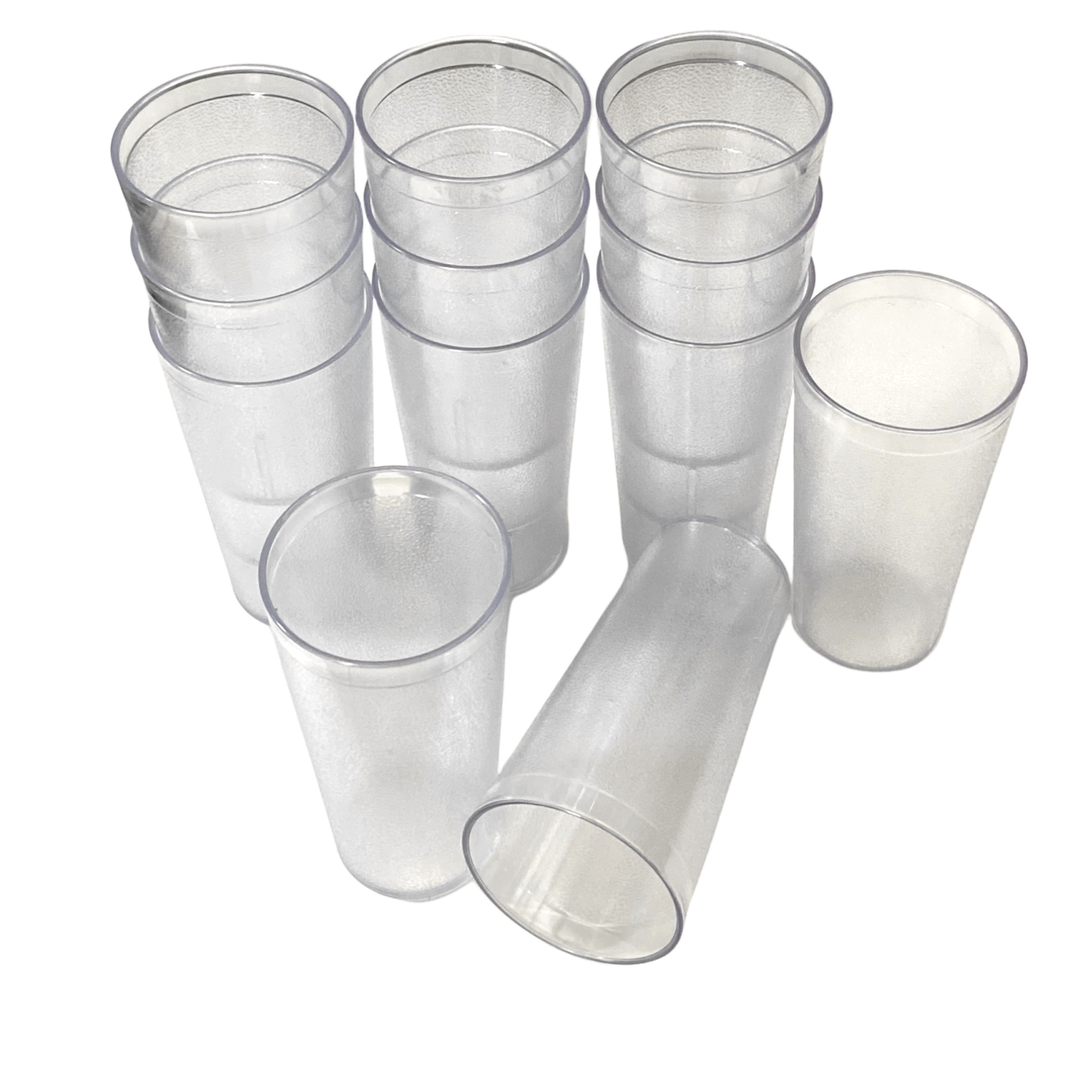 12 Vasos de 16 Oz Transparente Policarbonato 