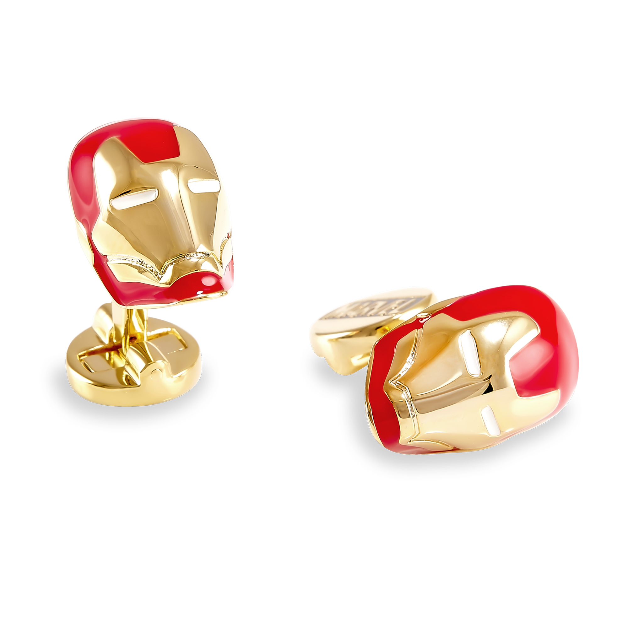 Mancuernillas Casco Iron Man Rojo / Dorado Gemelos By Puentes Denver