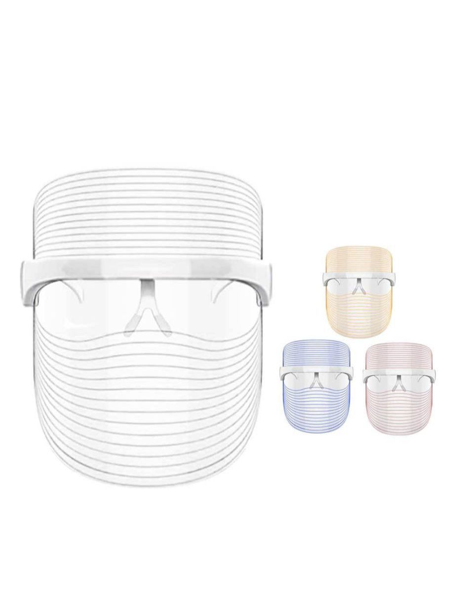 Mascara Facial Led 3 Colores Rejuvenecimiento Acné Manchas   