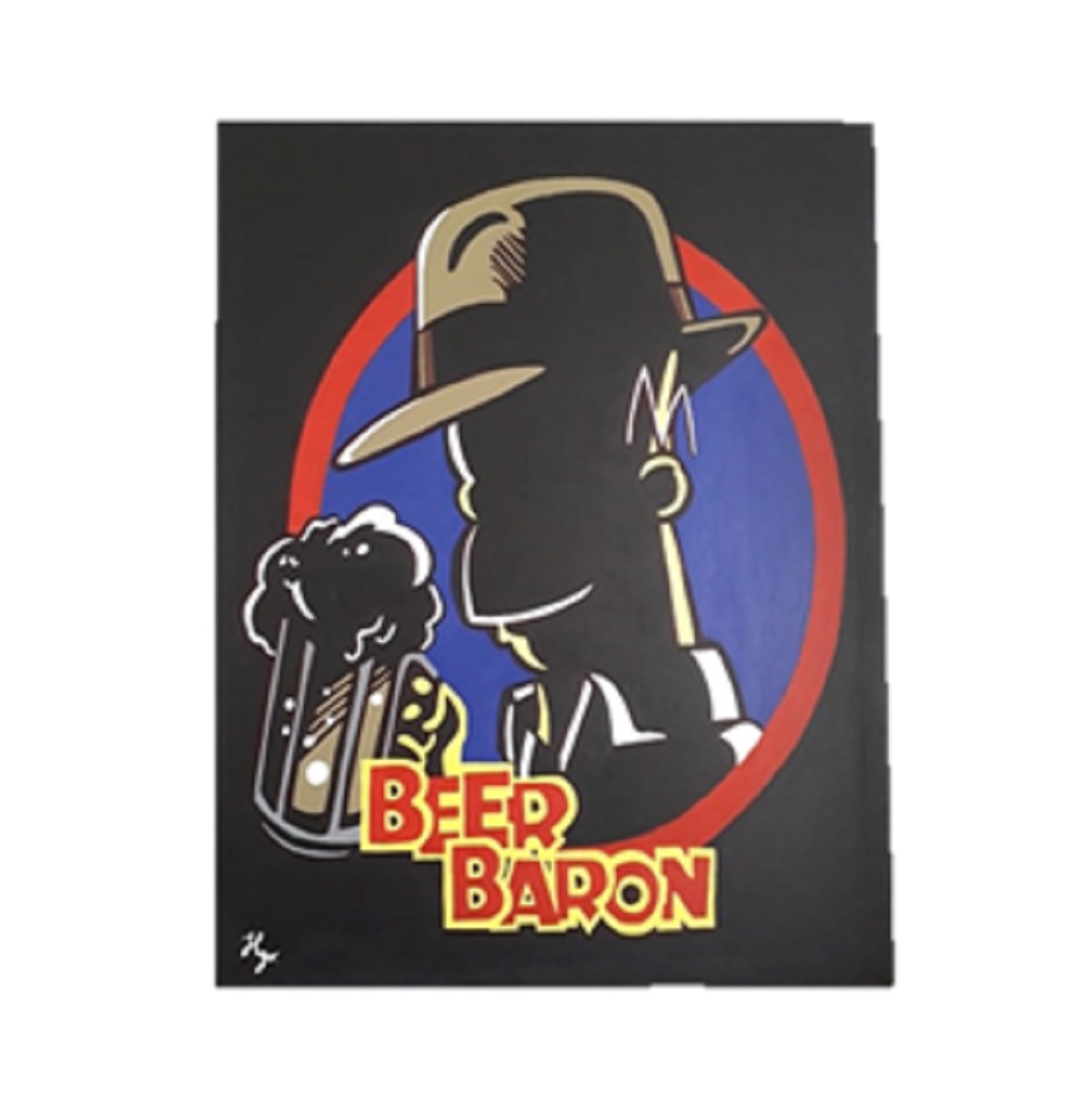 Cuadro decorativo pintado a mano Galería Oneris EL BARON DE LA CERVEZA HOMERO SIMPSON 100x80