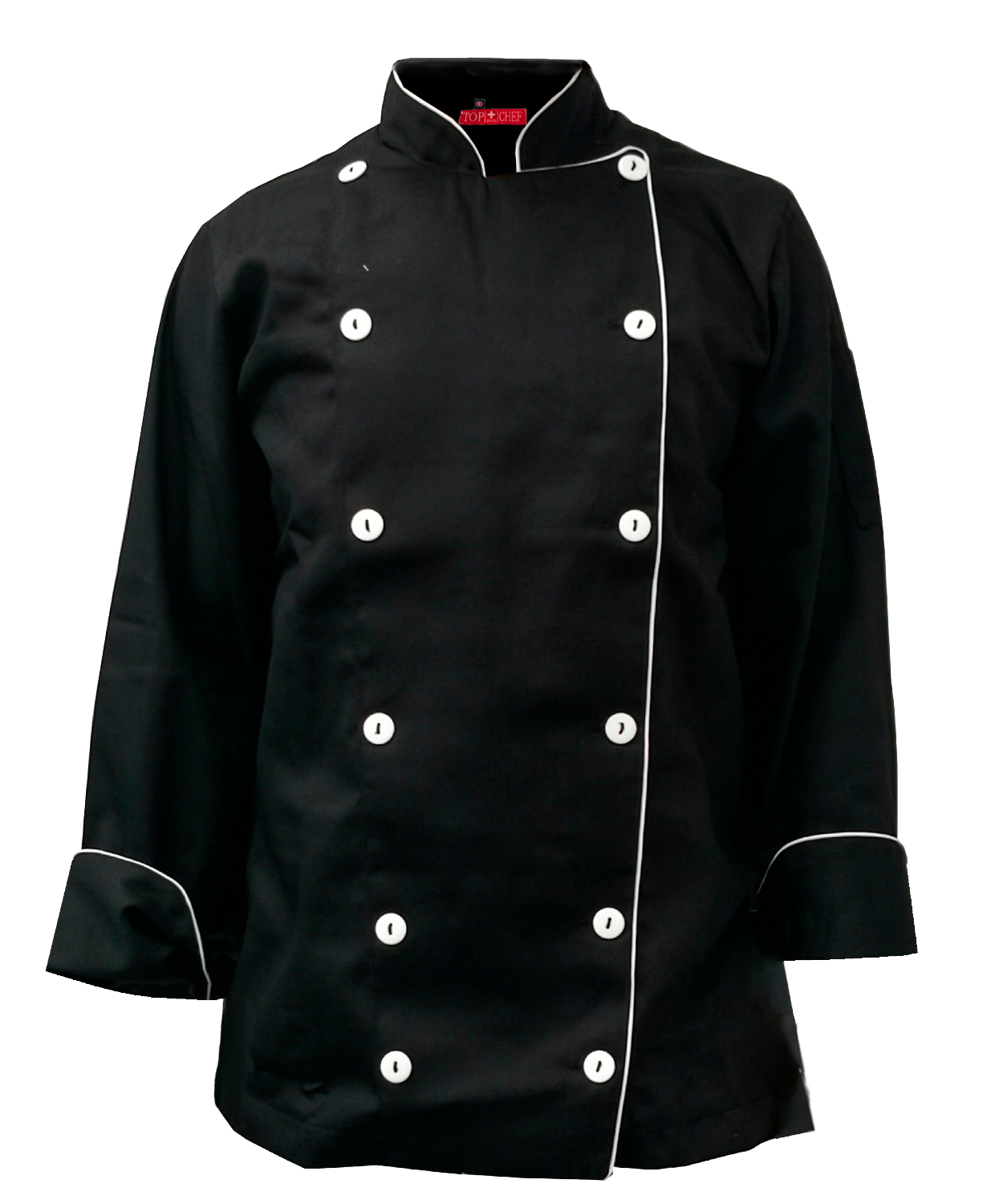 Filipina de Chef Para Hombre color Negro Vivos Blancos Top Swiss Chef