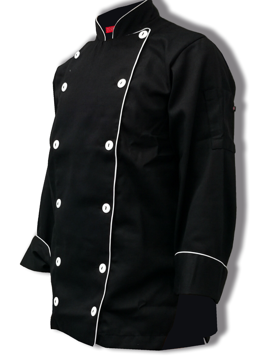 Filipina de Chef Para Hombre color Negro Vivos Blancos Top Swiss Chef