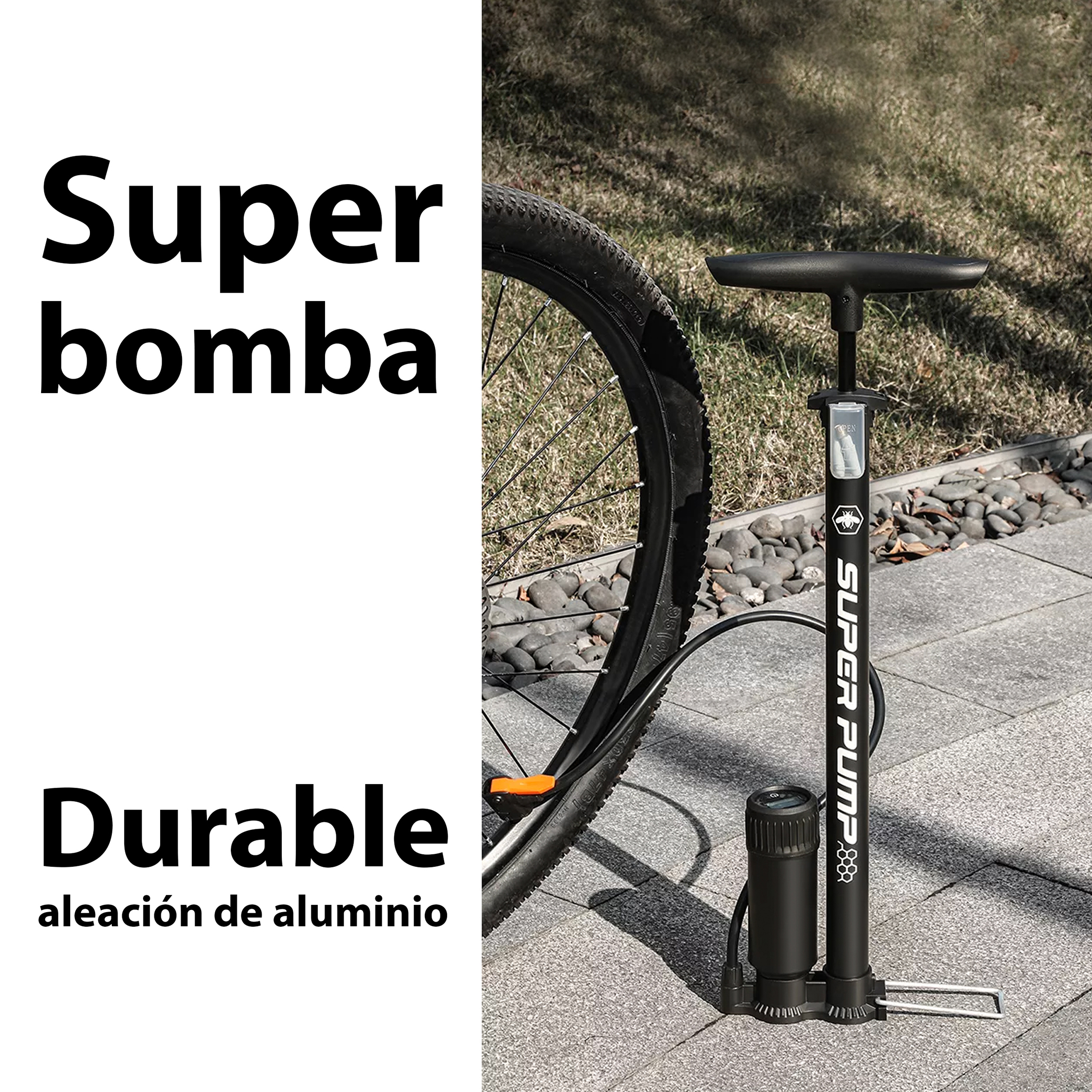 Bomba De Piso Bicicleta Mtb Ruta, 160 Psi, Display Digital.