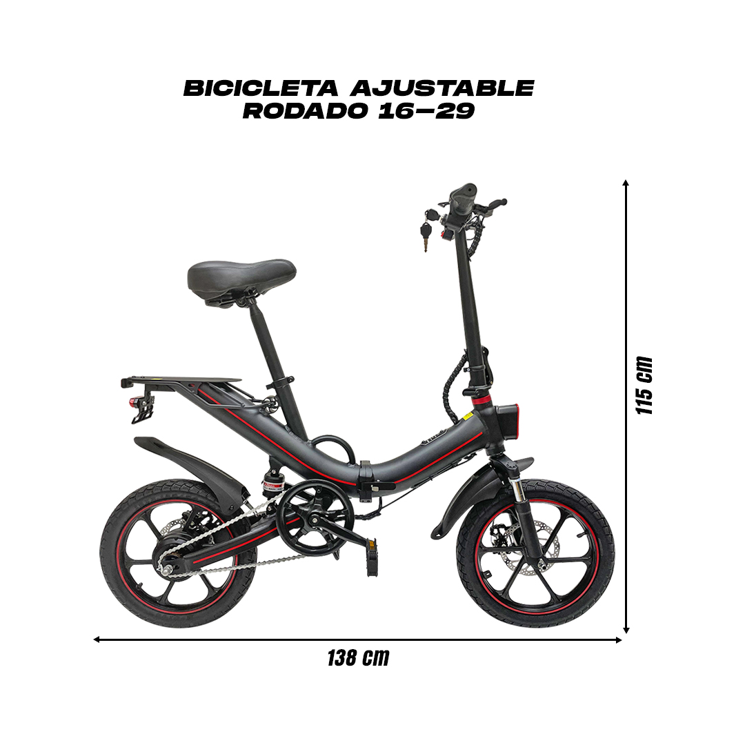 Bicicleta Eléctrica Plegable Rodada 16 Ajustable – Joinet