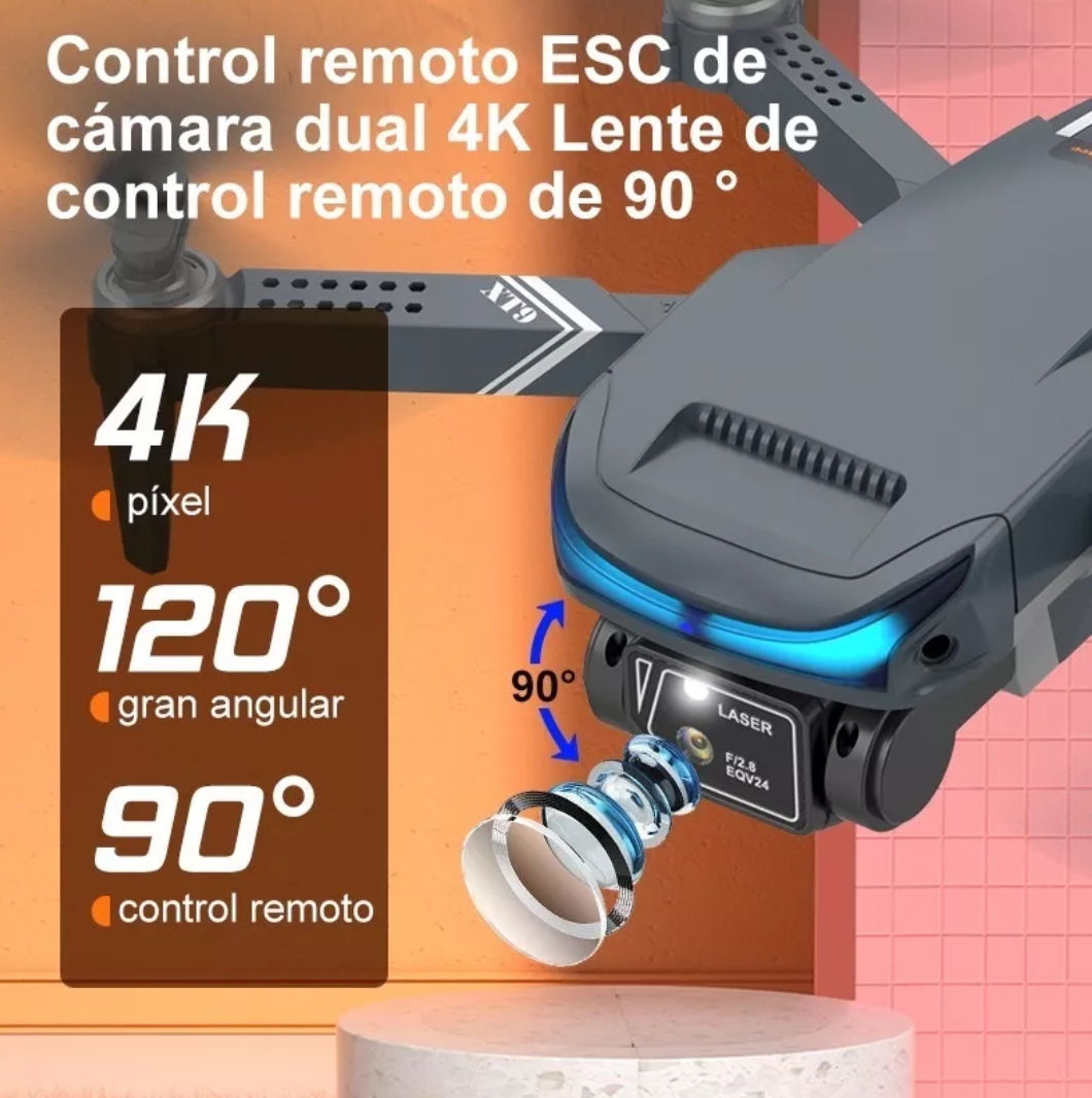 Dron Cuadricóptero Axnen Xt9 A Control Remoto C/cámara 4k Hd