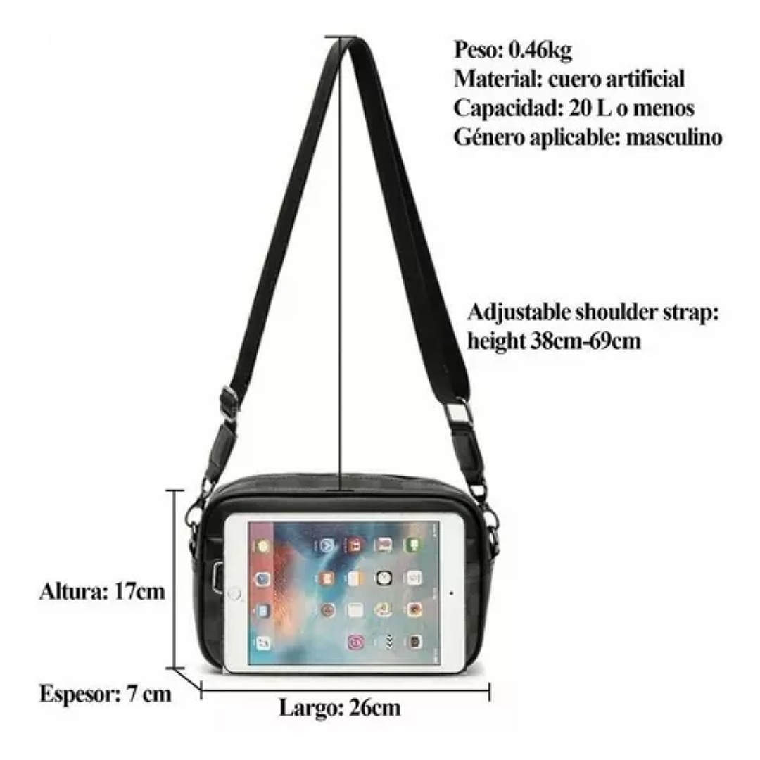 Moda Mariconera Bandolera Cuero Los Hombres Crossbody Bolso