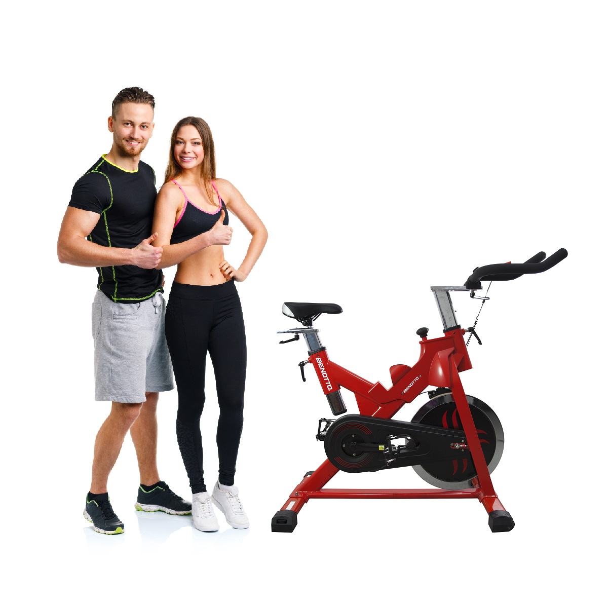 Bicicleta Fija Pro Esbpro600 Rojo Aparato Ejercicio Benotto