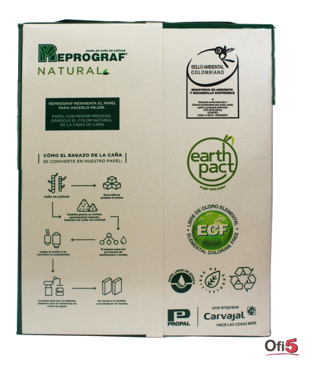 Título Papel Carta Reciclado Paquete Con 520 Hojas 72g Ecologico