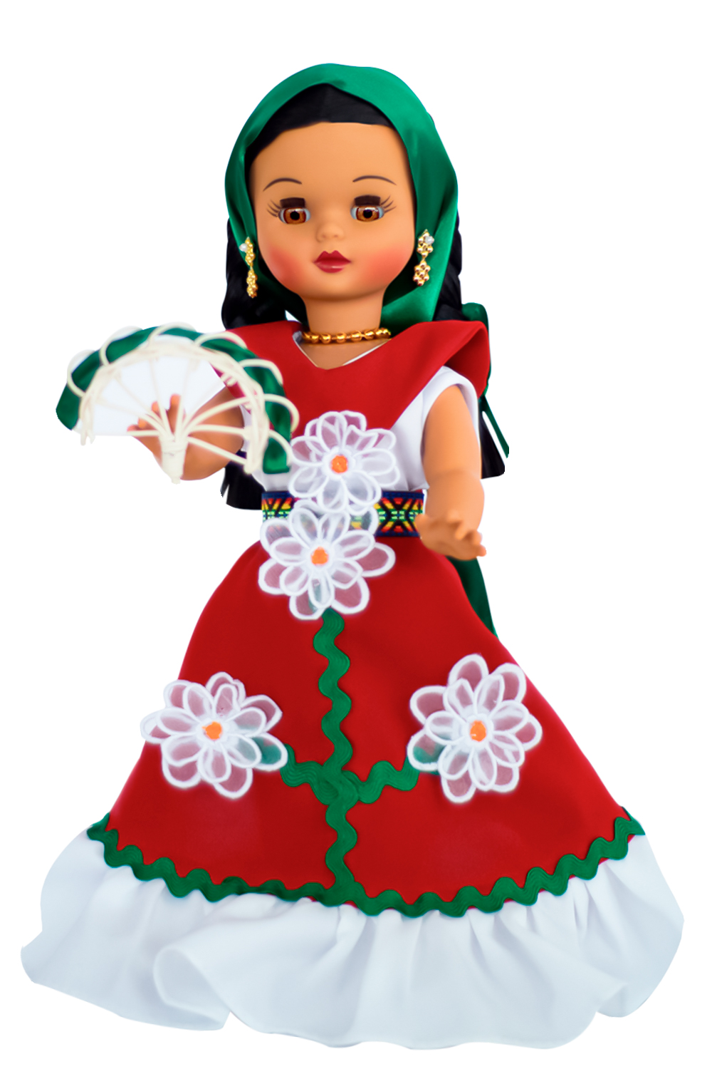 Eulalia Colecciones- Muñeca Mexicana Modelo Baja California.  pieza de colección de 34 cm. Hecha a Mano. Accesorios varios colores. 