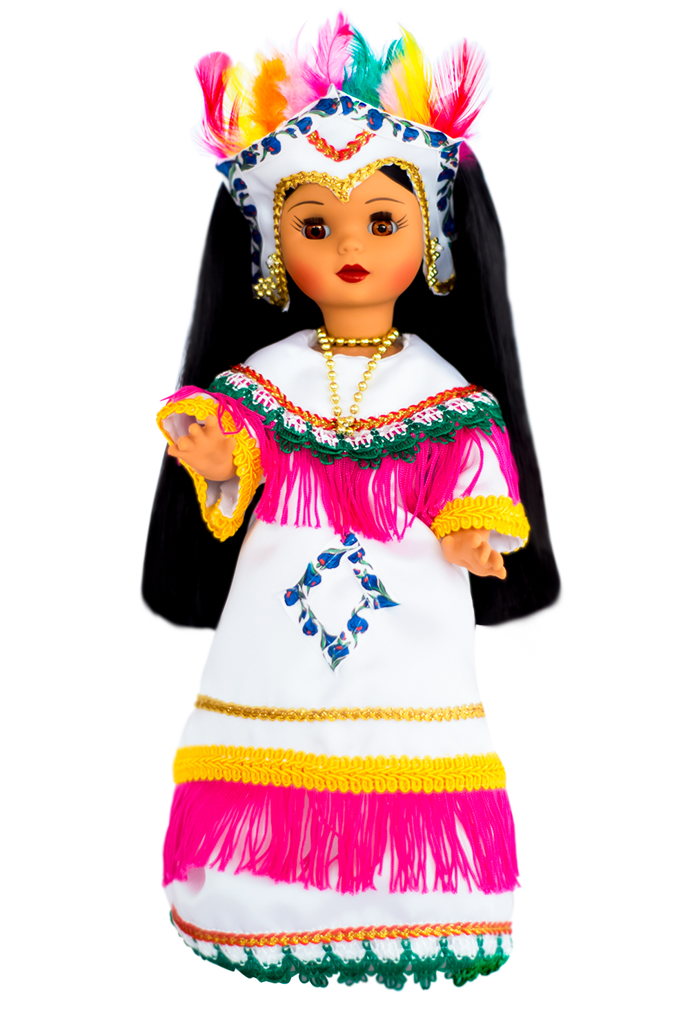 Eulalia Colecciones- Muñeca Mexicana Modelo Princesa Maya.  Pieza de colección de 38 cm. Hecha a Mano. Creación Original, variedad de colores en telas, detalles y accesorios.