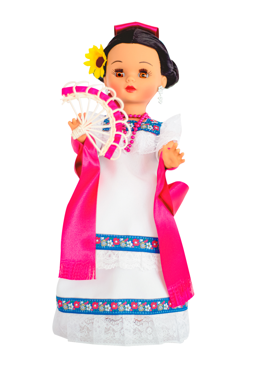 Eulalia Colecciones- Muñeca Mexicana Modelo Yucatán. Pieza de colección de 38 cm. Hecha a Mano. Creación Original, variedad de colores en telas, detalles y accesorios.