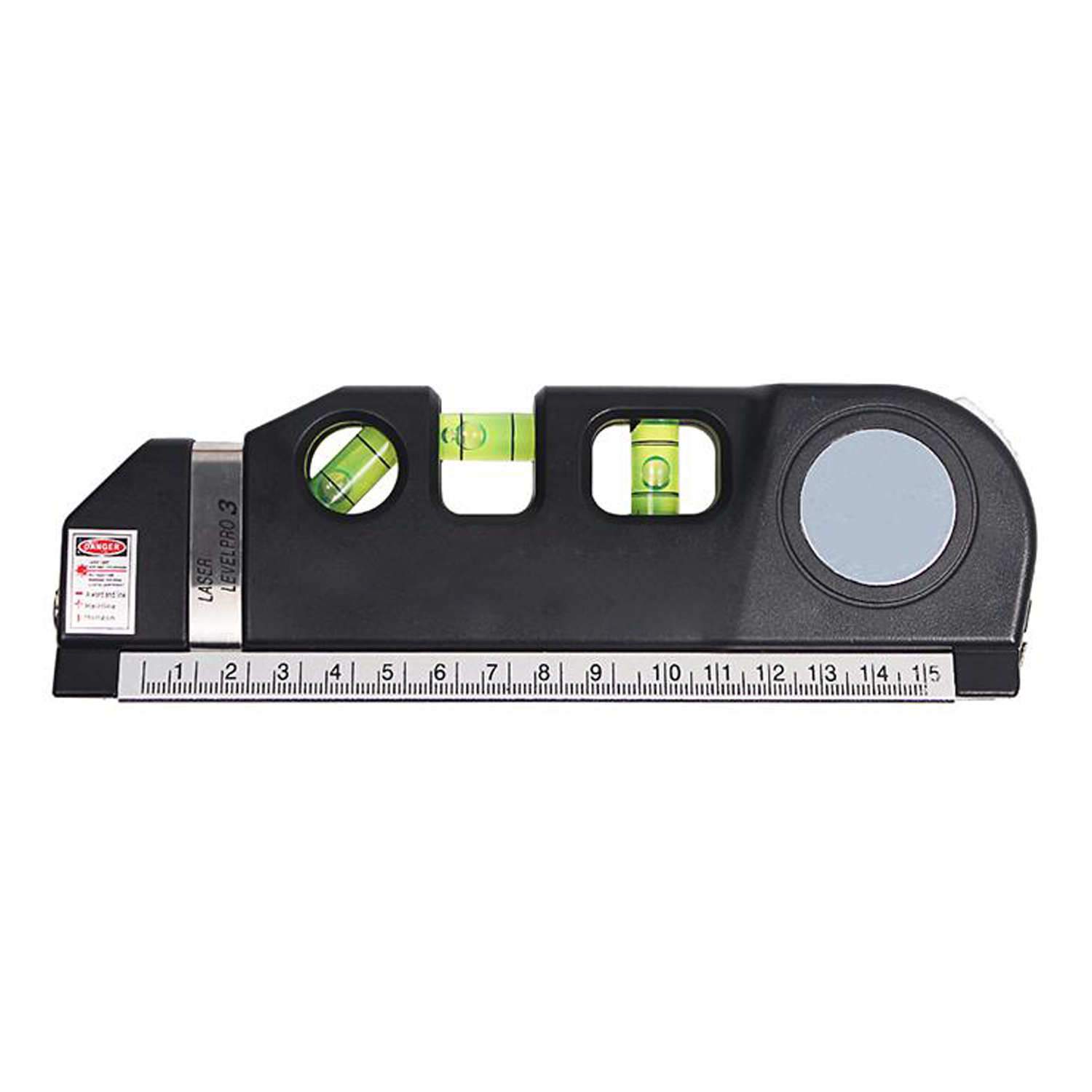 Niveleta con Multi Herramientas 6x1, MXMLO-001-26, Nivel de 3 Burbujas, Nivel Laser Vertical, Horizontal y Cruz, Flexometro y Regla,, MultiPro