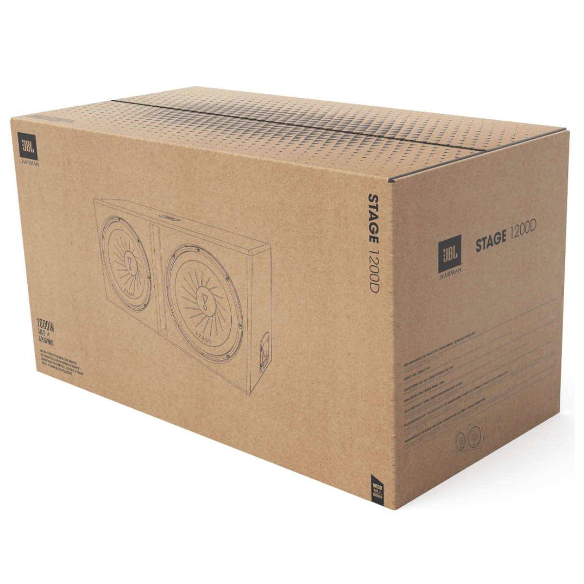 Cajon con Subwoofers JBL Stage 1200D 12" 2 Ohm 1000w para Auto