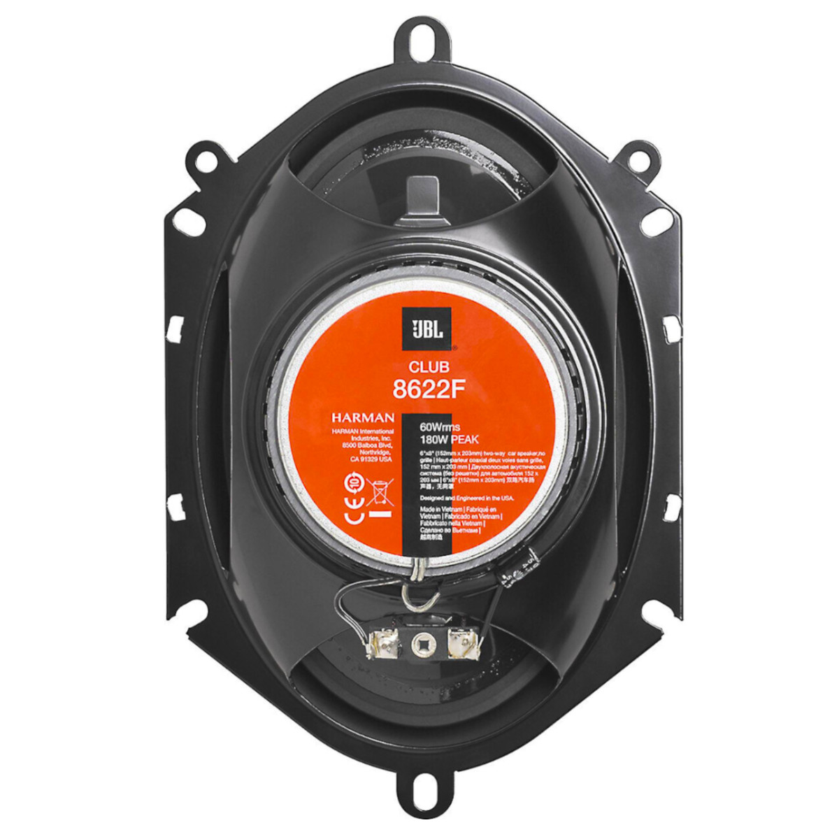 Set Bocinas 6x8 JBL Club 8622F 60/180w 3 Ohms 2 Vías para Auto