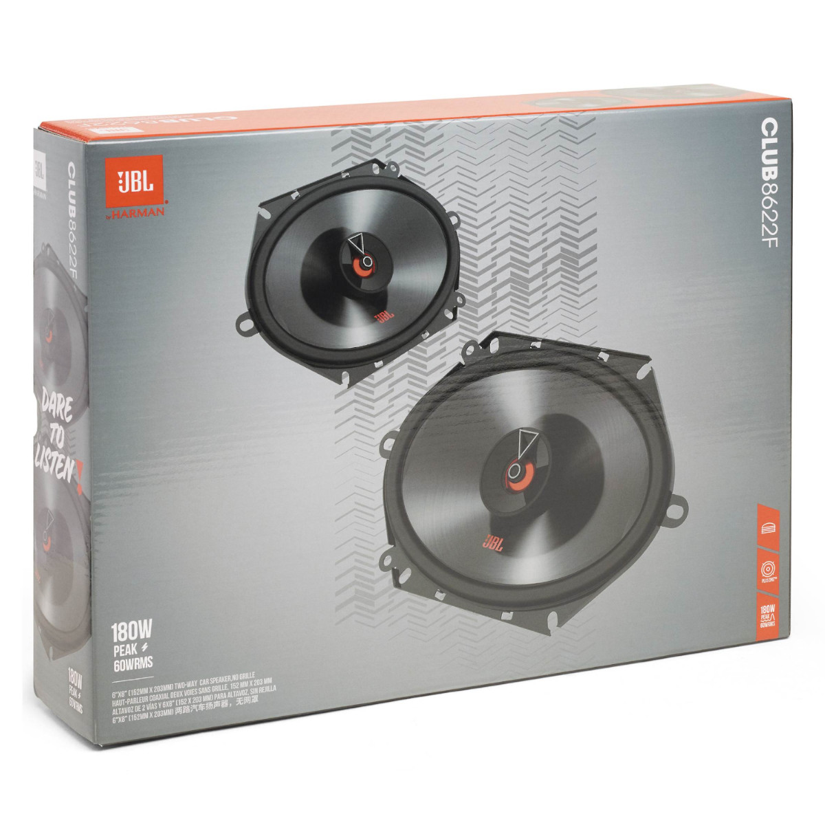 Set Bocinas 6x8 JBL Club 8622F 60/180w 3 Ohms 2 Vías para Auto