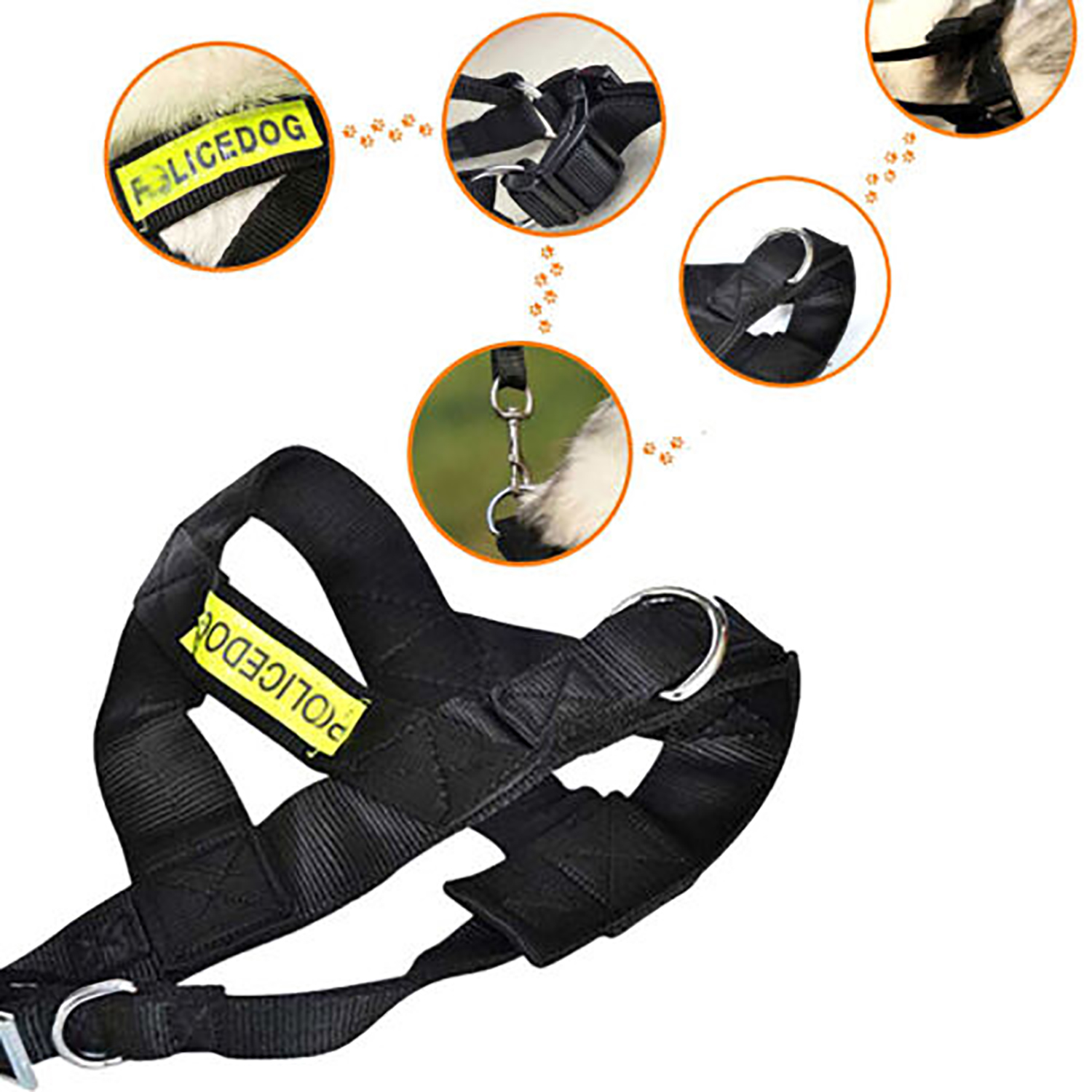 Kit Táctico De Arnés Pechera Resistente Con Correa Perros