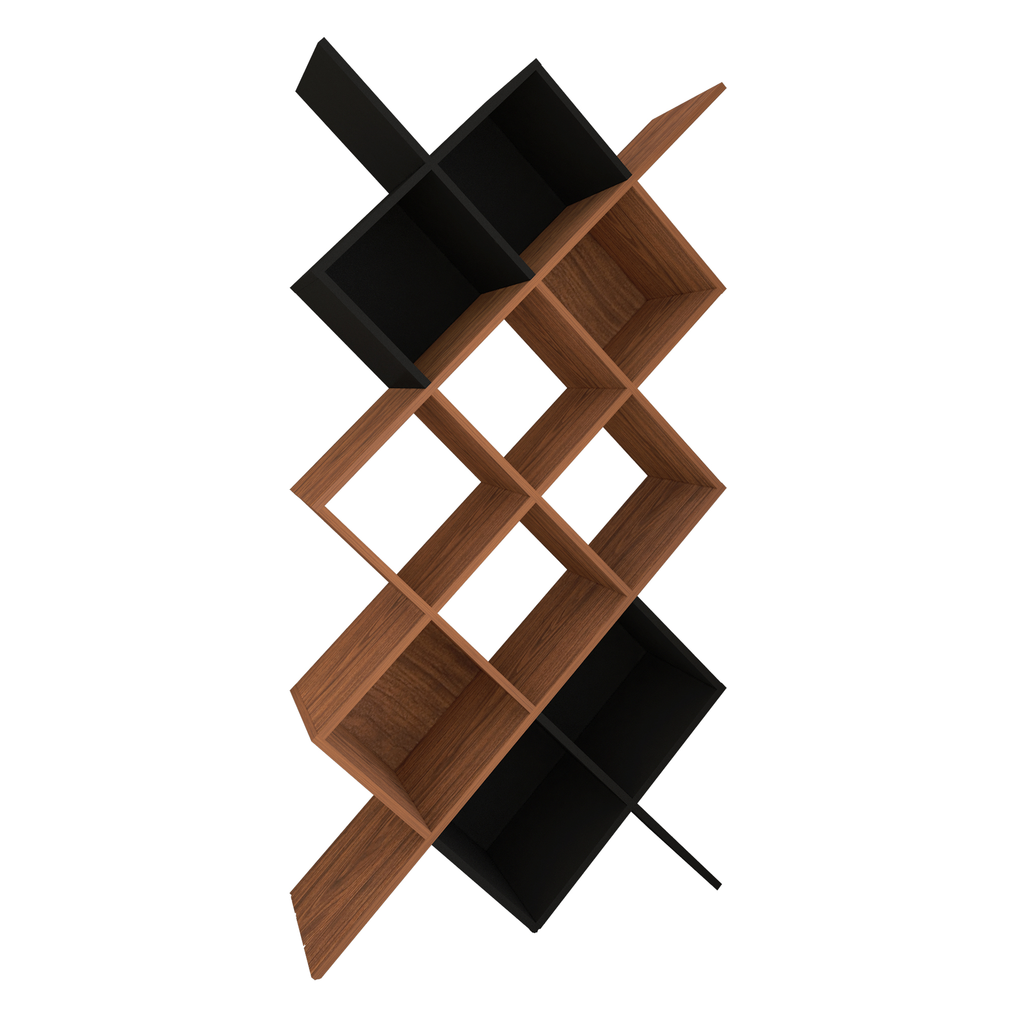 Librero Colmena Playcon Color Tzalam Y Negro Liso