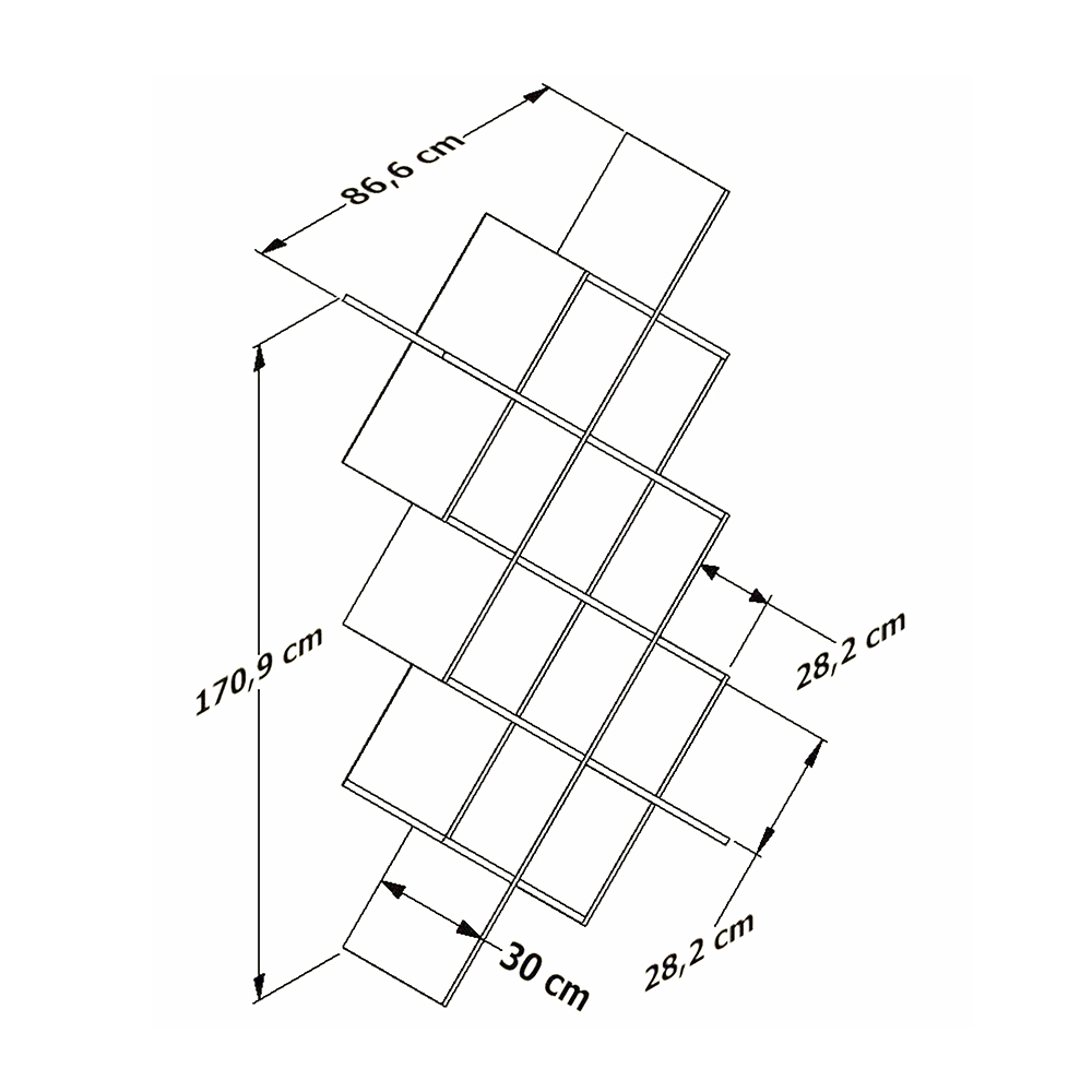 Librero Colmena Playcon Color Tzalam Y Negro Liso