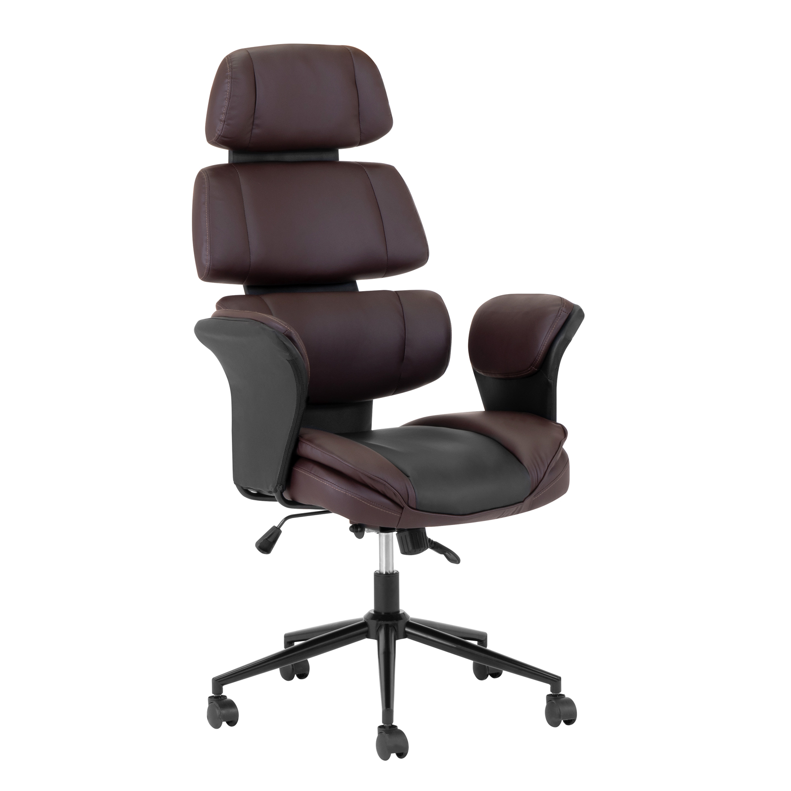 Silla Ejecutiva Ergonómica Onof de Piel con Respaldo Alto para Oficina, Altura Ajustable para Computadora
