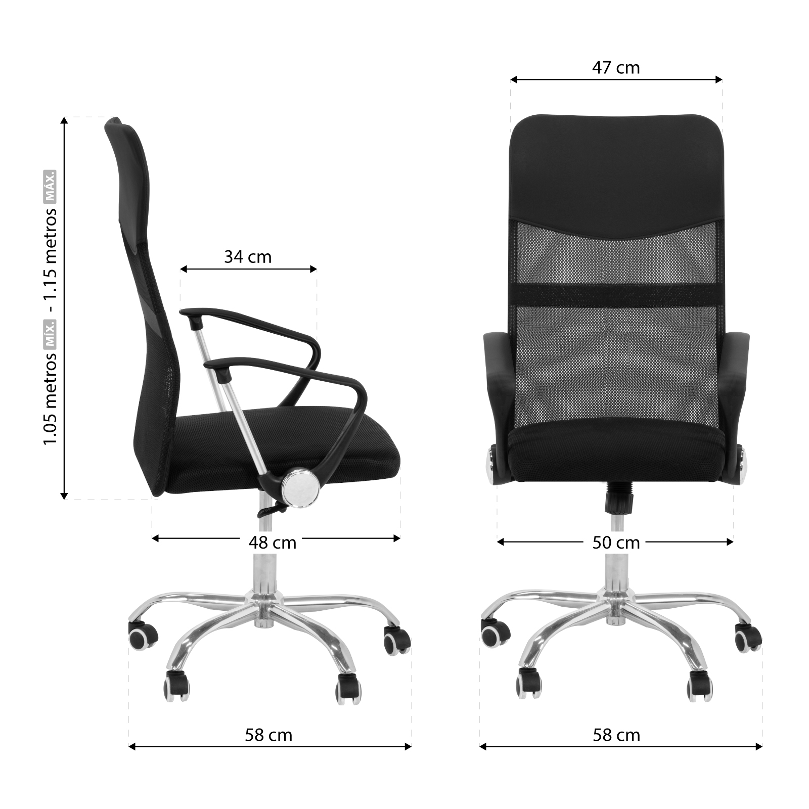 Silla Ejecutiva de Oficina Onof con Respaldo Alto y Soporte Lumbar, Silla  para computadora Ruedas Giratorias