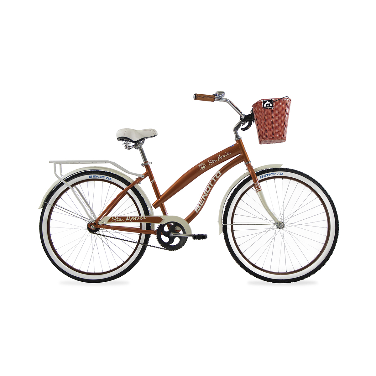 Bicicleta BENOTTO City STA. MONICA R26 Acero 1V.  Blanco/Cobrizo
